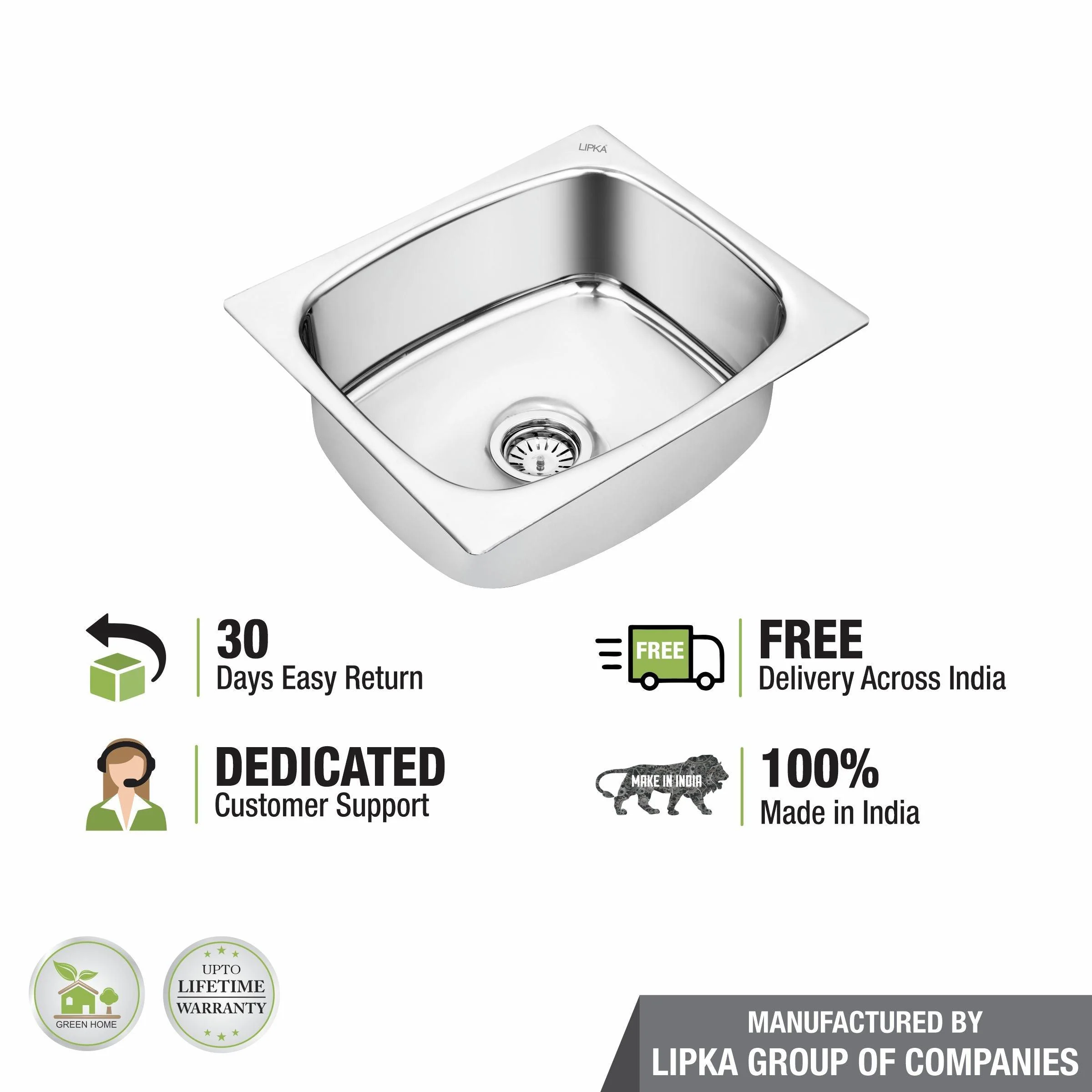 Round Single Bowl Kitchen Sink (24 x 18 x 9 Inches) - LIPKA - Image 6