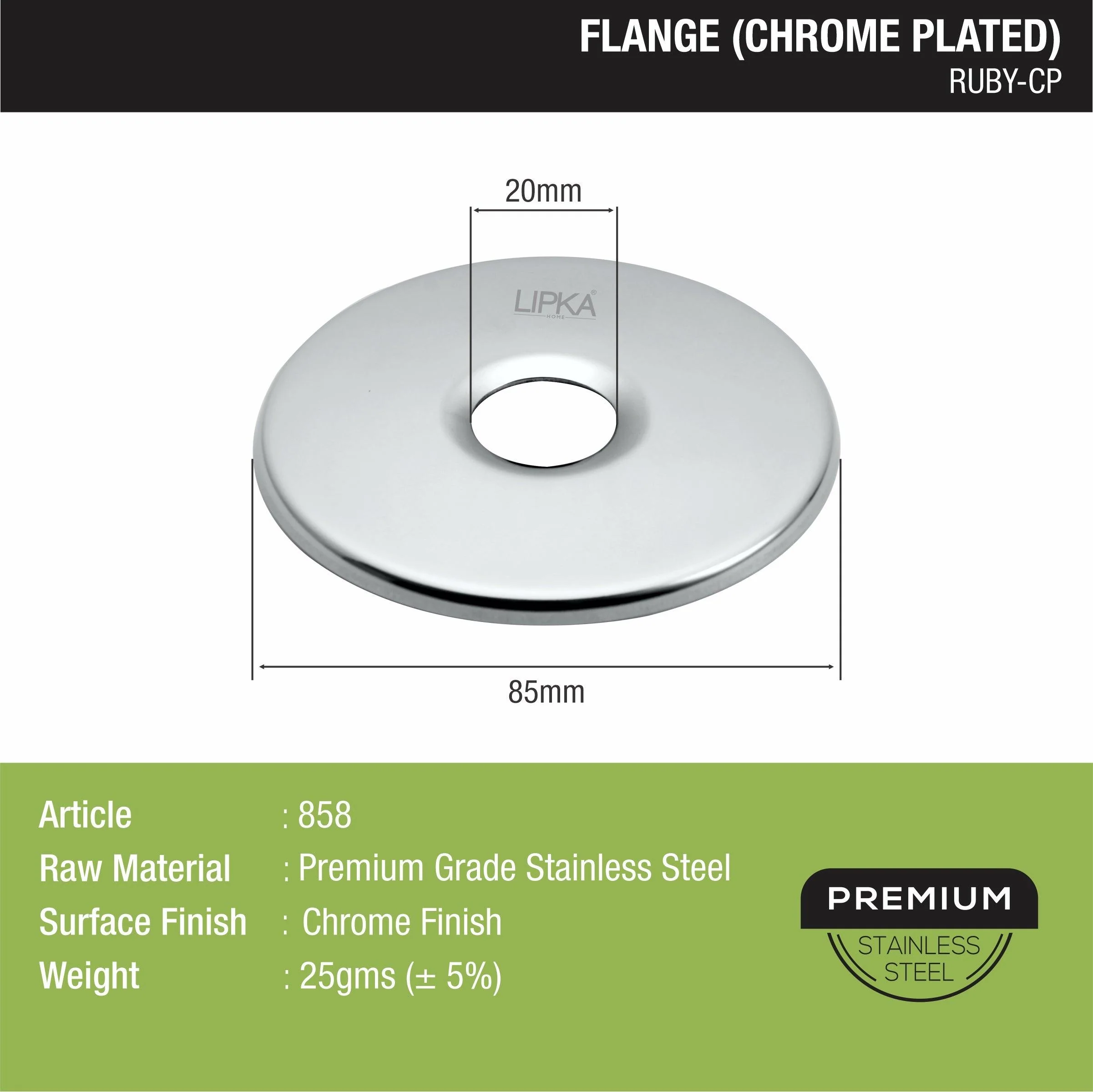 Ruby Flange (Chrome Plated) Pack of 10- LIPKA - Image 2