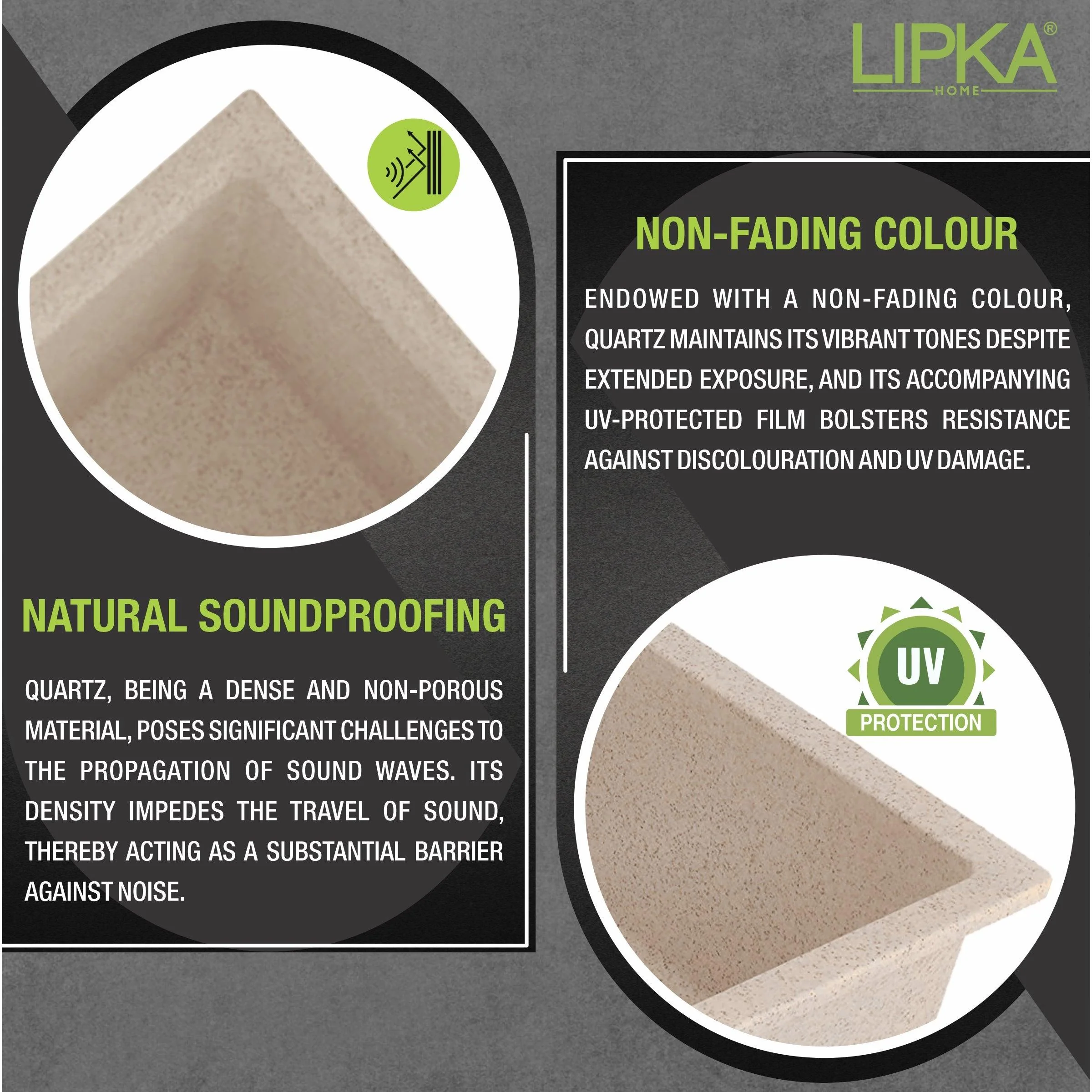 Sand Choco Quartz Double Bowl Kitchen Sink (37 x 18 x 9 Inches) - LIPKA - Image 4