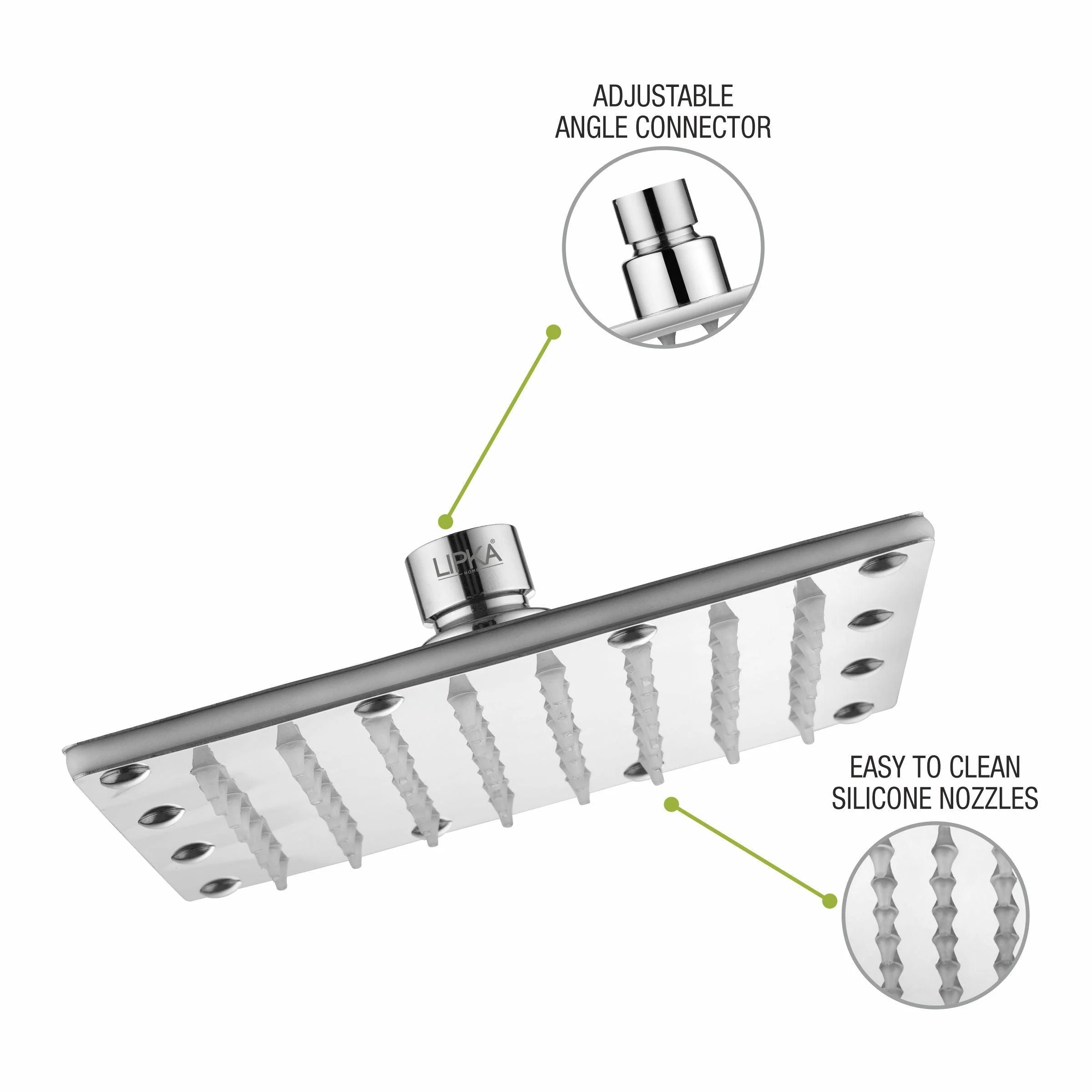 Sandwich 304-Grade Overhead Rain Shower (4 x 4 Inches) - LIPKA - Image 3