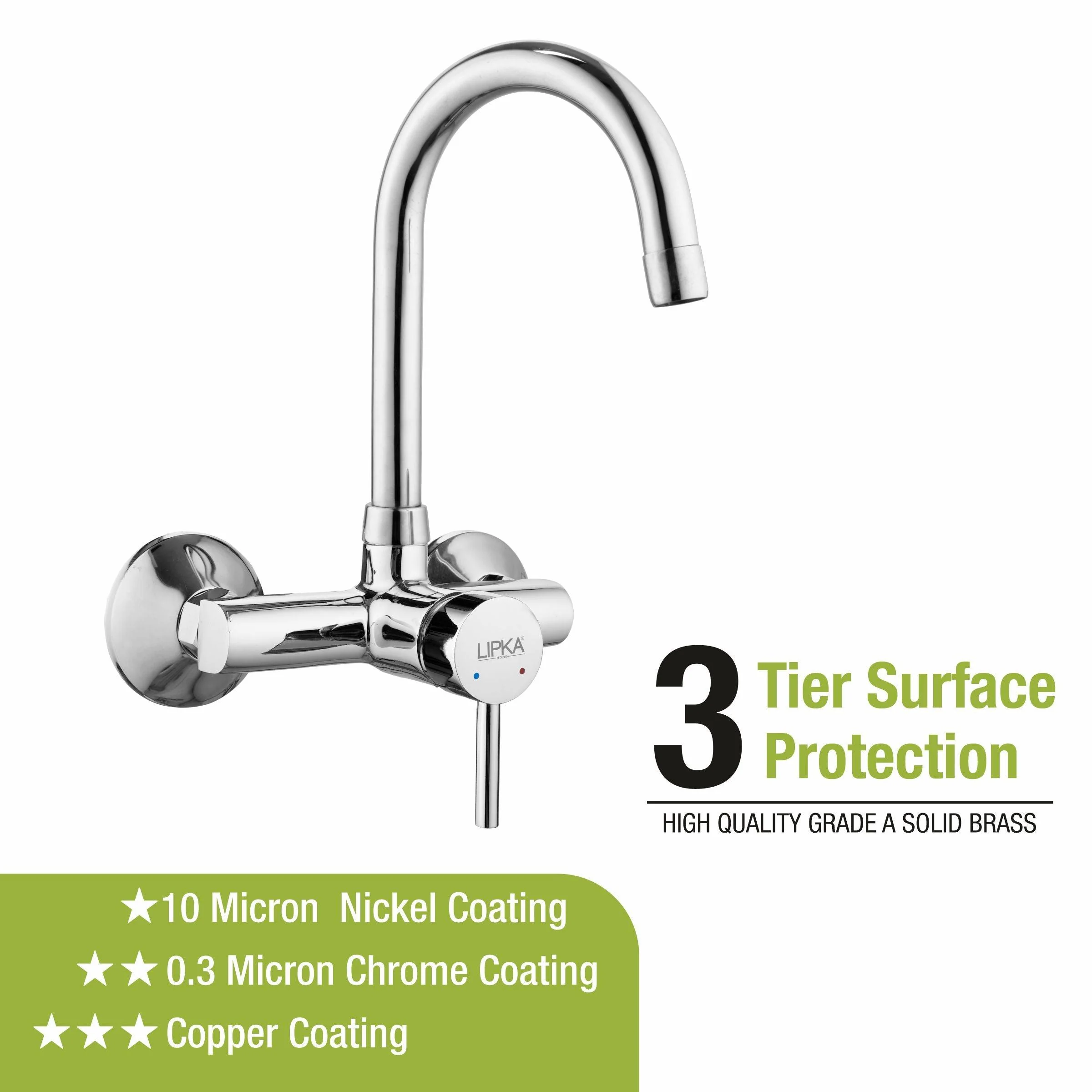 Kyron Single Lever Sink Mixer with Swivel Spout (20 Inches) - LIPKA - Image 4
