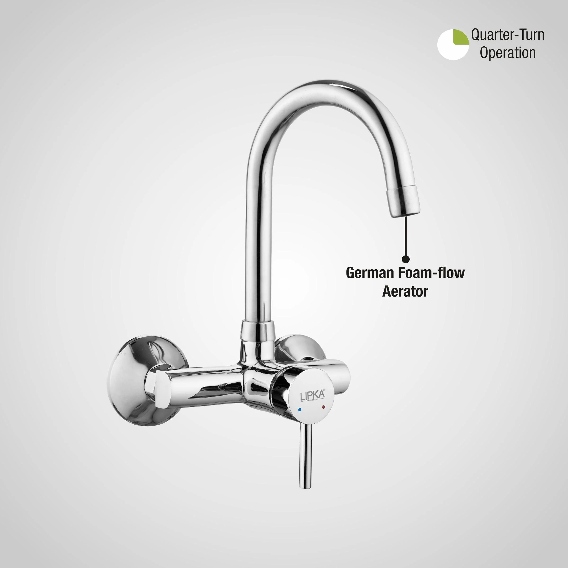 Kyron Single Lever Sink Mixer with Swivel Spout (20 Inches) - LIPKA - Image 5