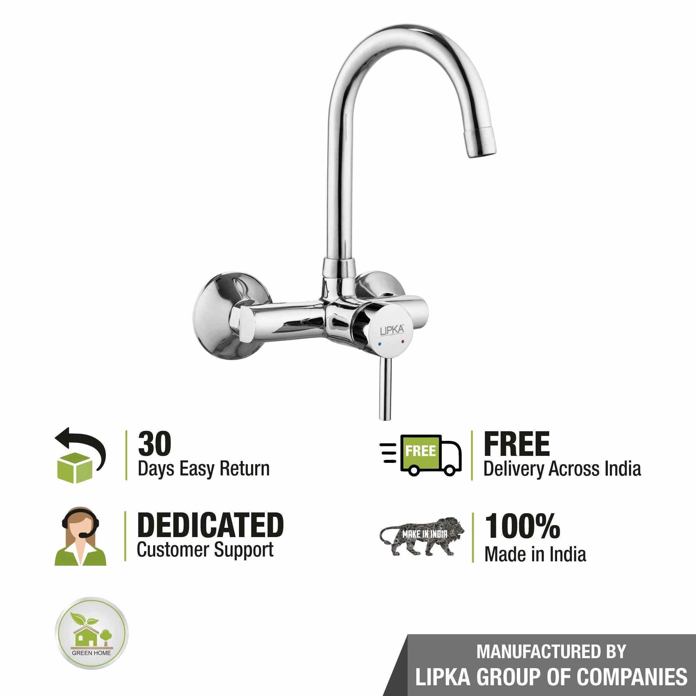 Kyron Single Lever Sink Mixer with Swivel Spout (20 Inches) - LIPKA - Image 6