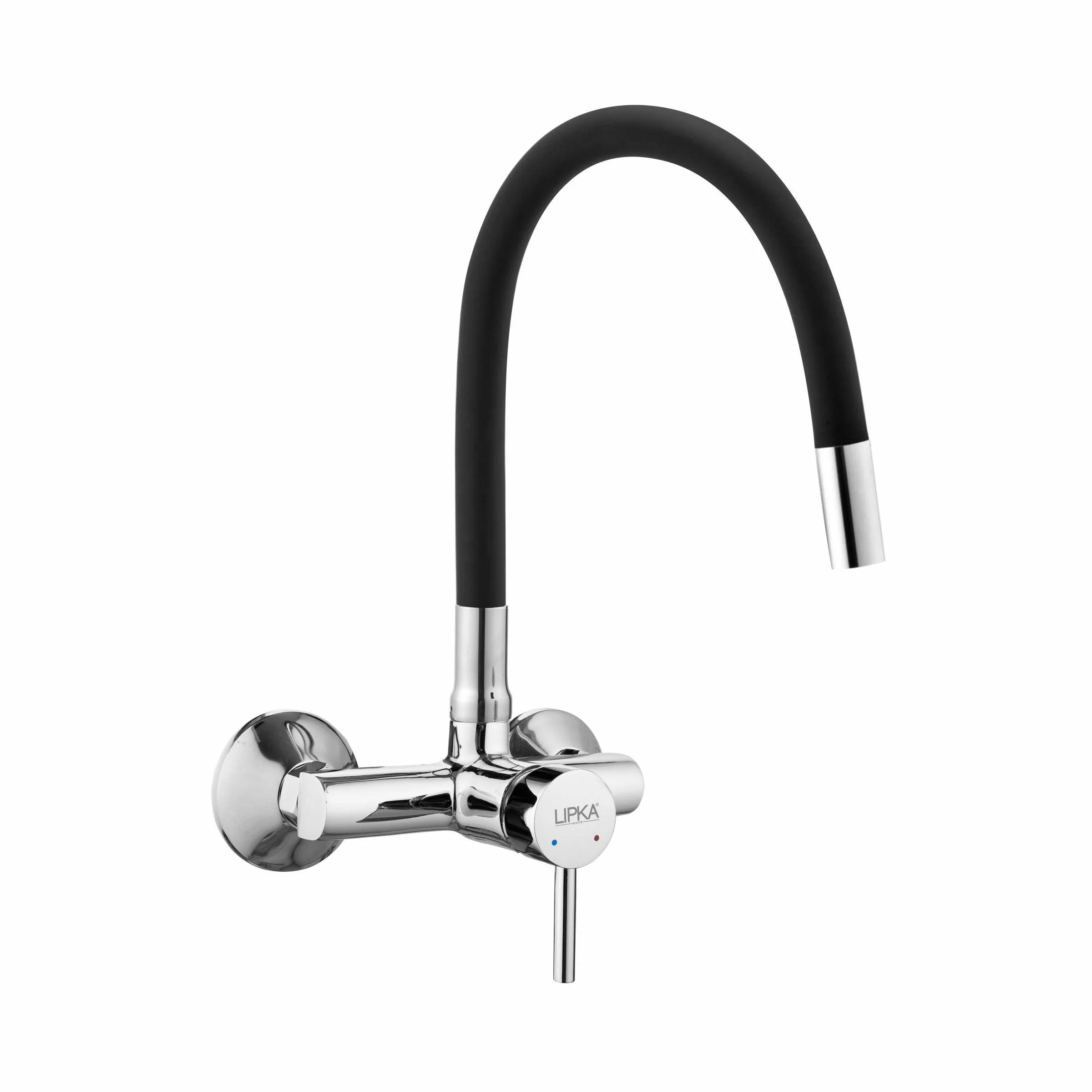 Kyron Single Lever Sink Mixer with Black Flexible Silicone Spout (20 Inches) - LIPKA