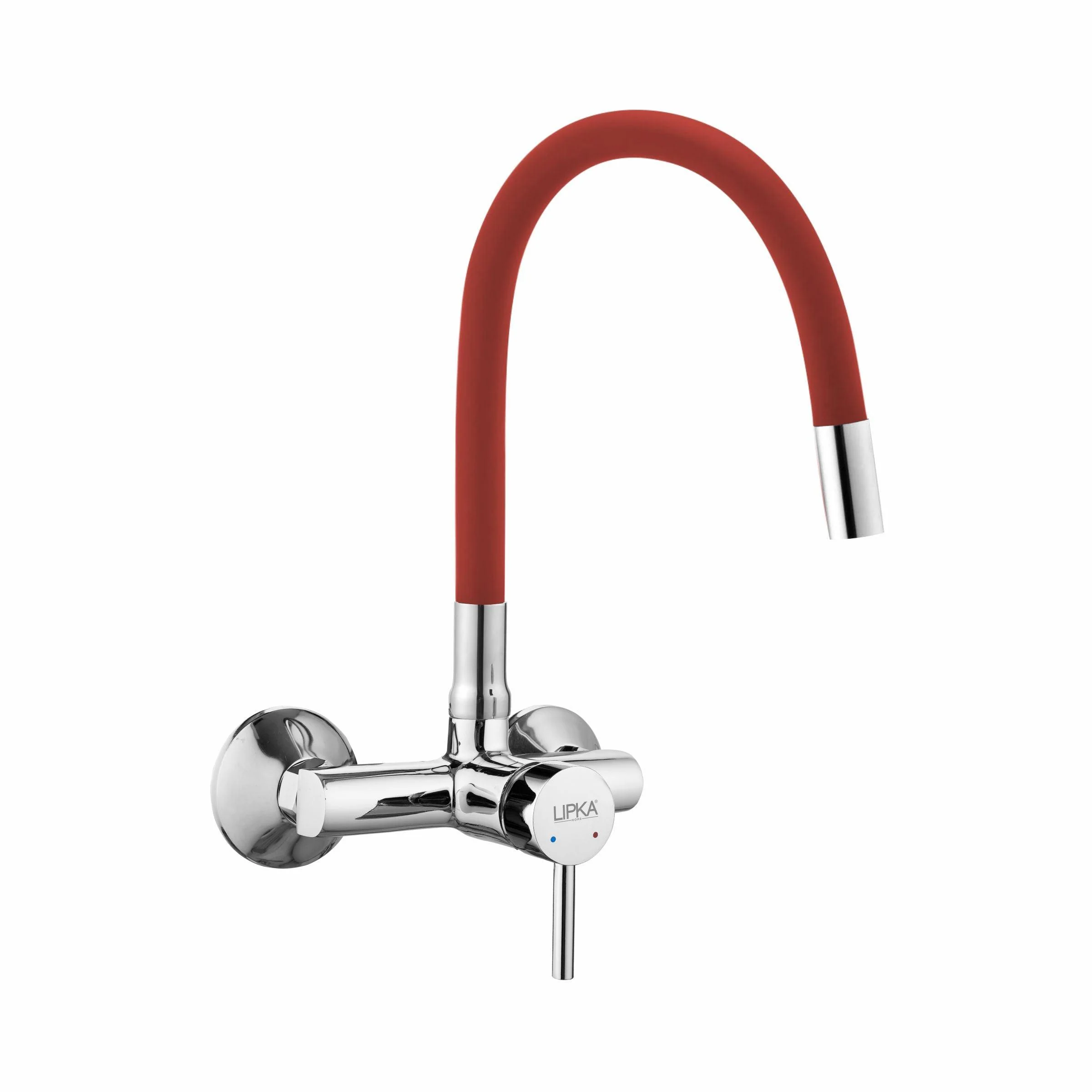 Kyron Single Lever Sink Mixer with Red Flexible Silicone Spout (20 Inches) - LIPKA - Image 2