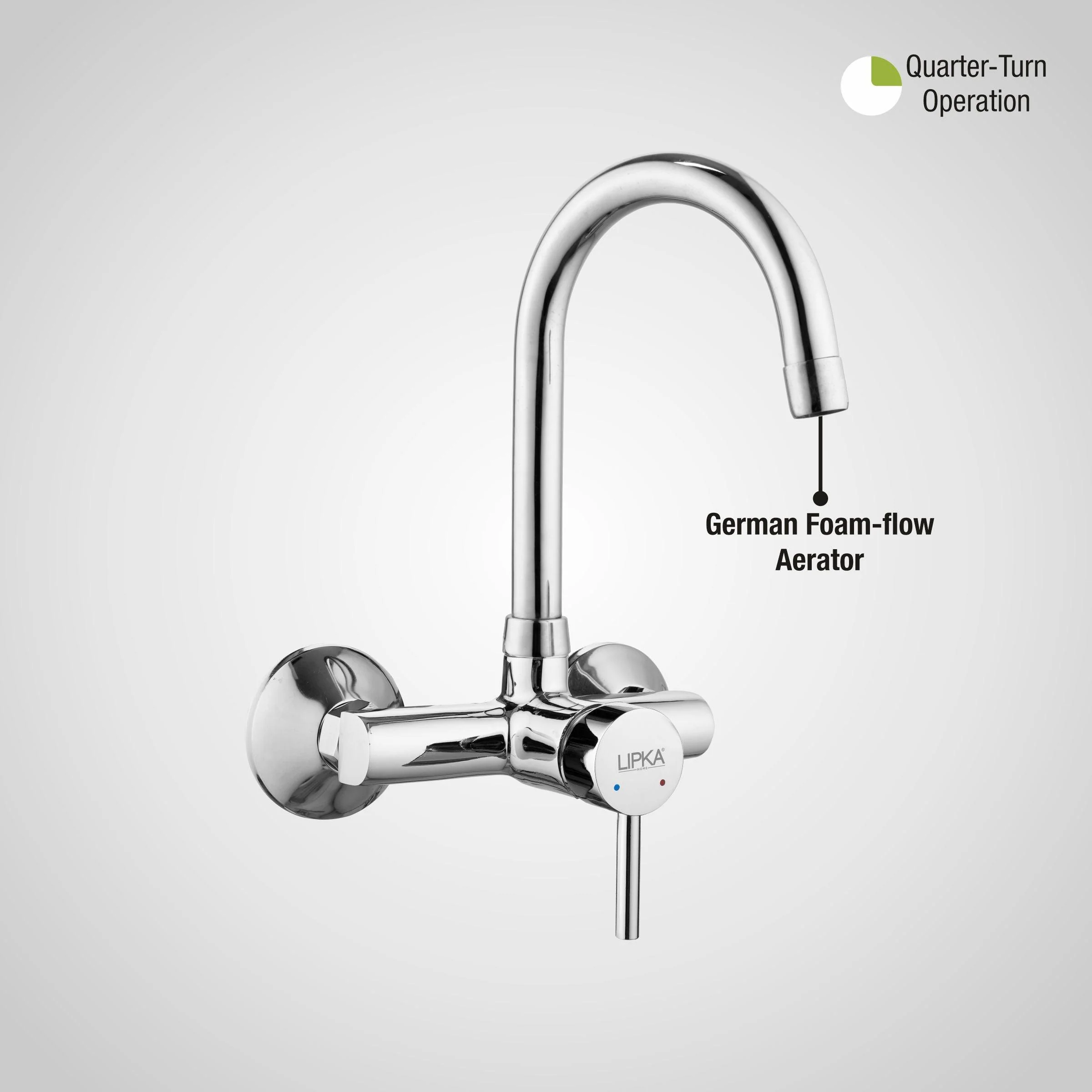 Kyron Single Lever Sink Mixer with Swivel Spout (15 Inches) - LIPKA - Image 5