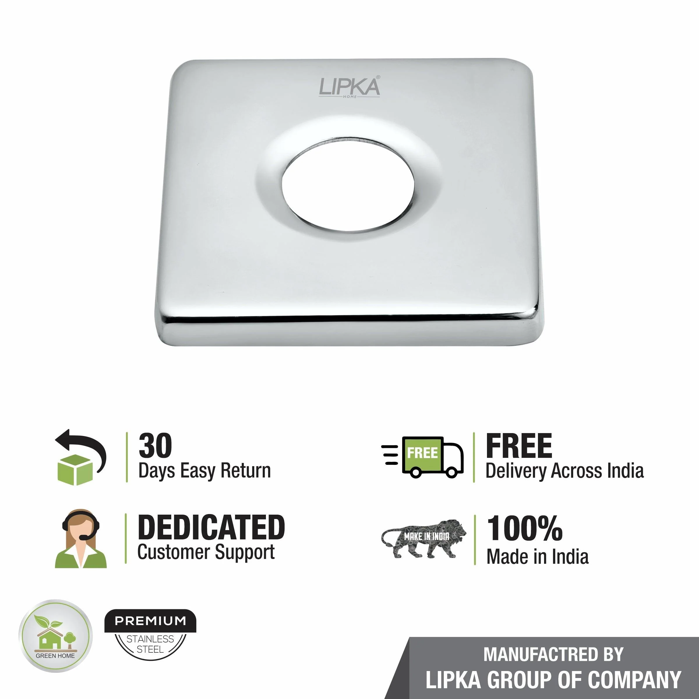 Square Flange (Chrome Plated) Pack of 10 - LIPKA - Image 3