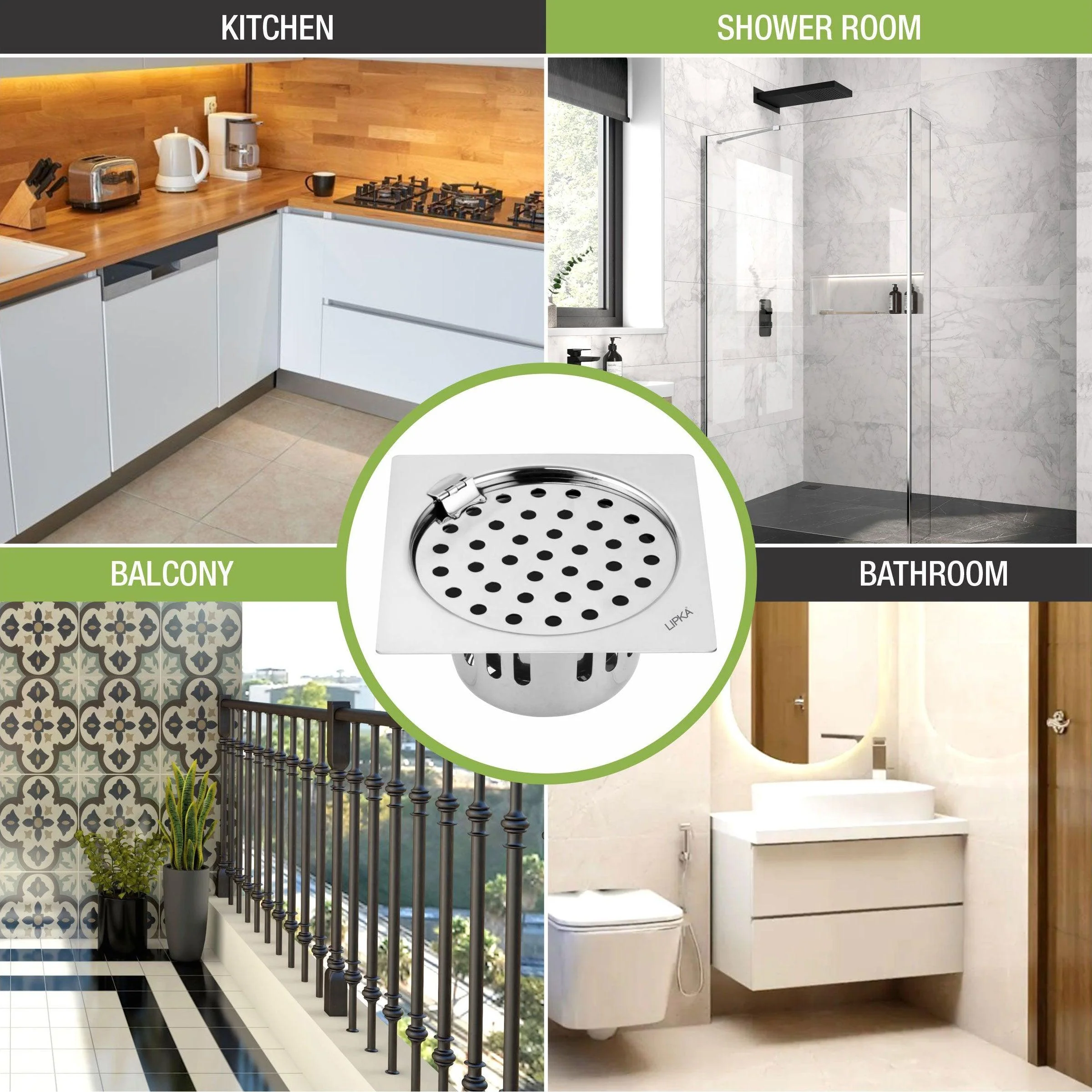 Square Flat Cut Floor Drain (6 x 6 Inches) with Hinge and Cockroach Trap - LIPKA - Image 6