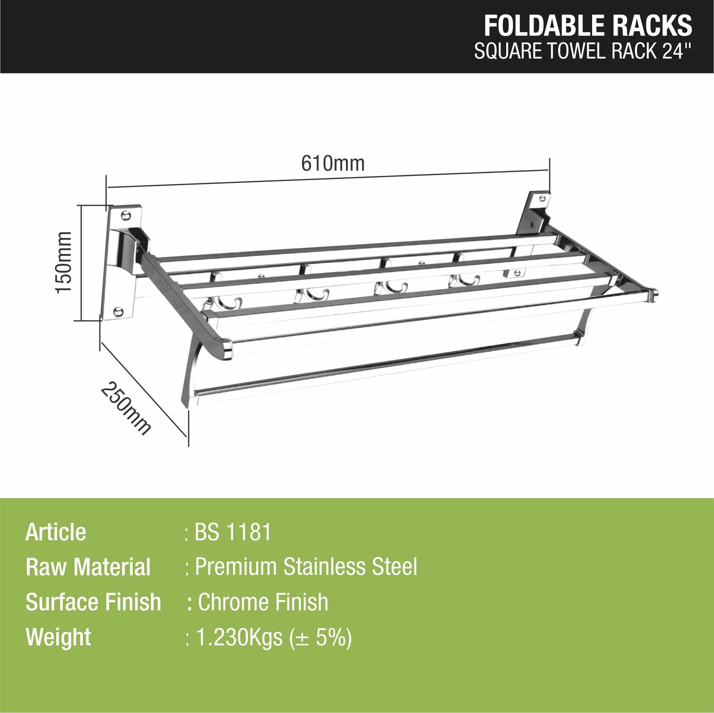 Square Foldable Rack (24 Inches) - LIPKA - Image 2