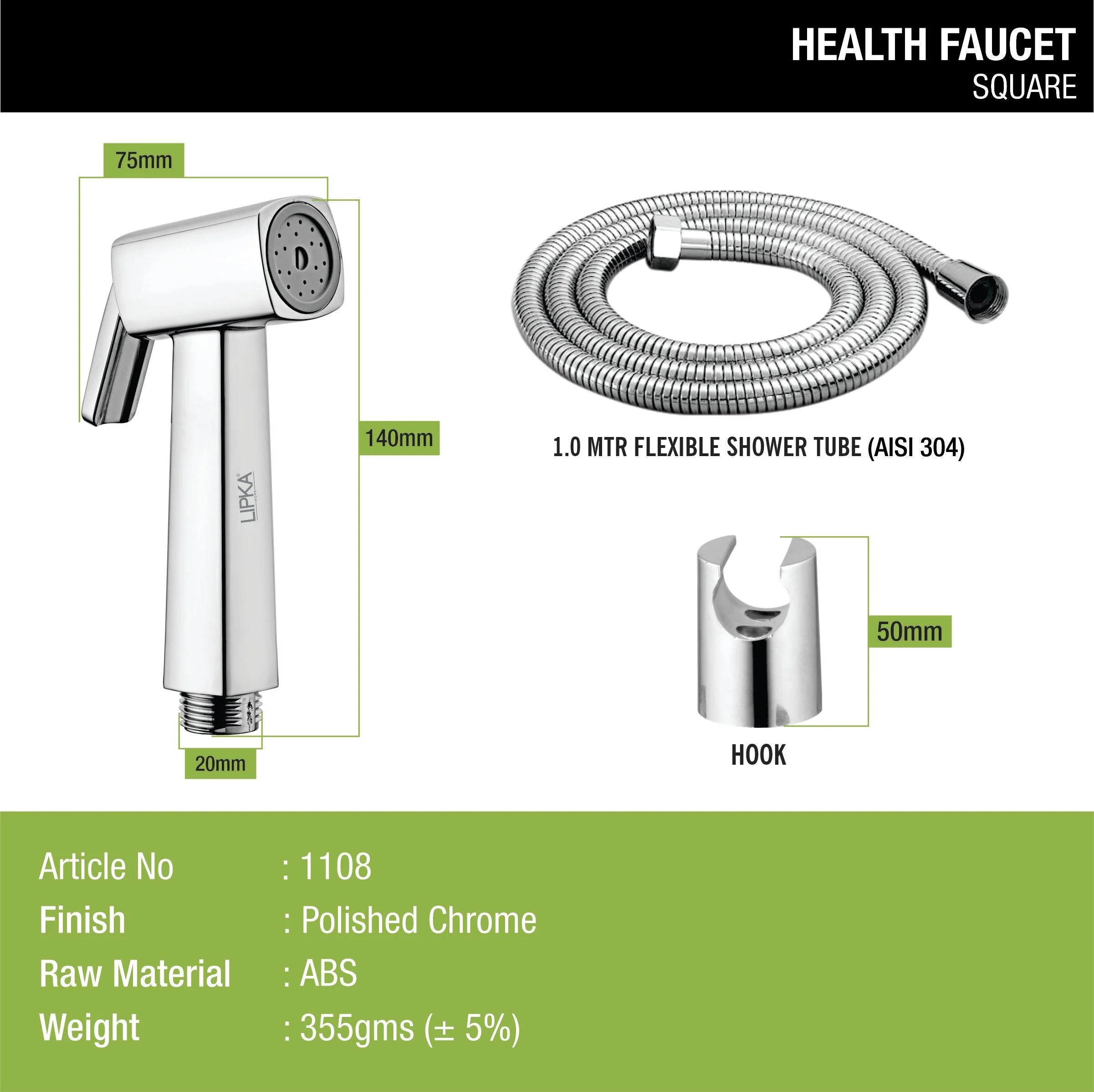 Square Health Faucet (Complete Set) - LIPKA - Image 3