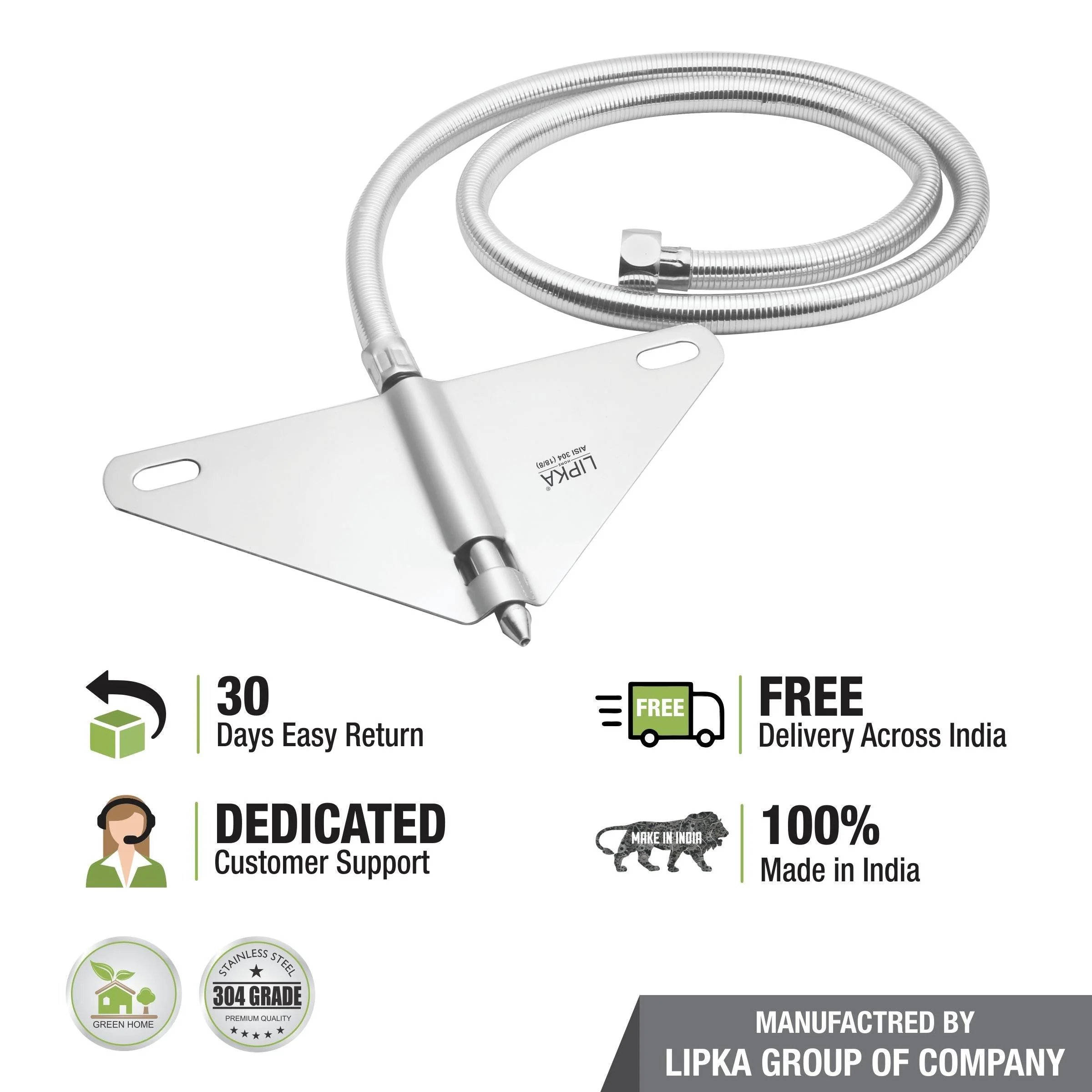 Straight Jet Spray with 304-Grade SS Holder & 2 Feet Hose - LIPKA - Image 4