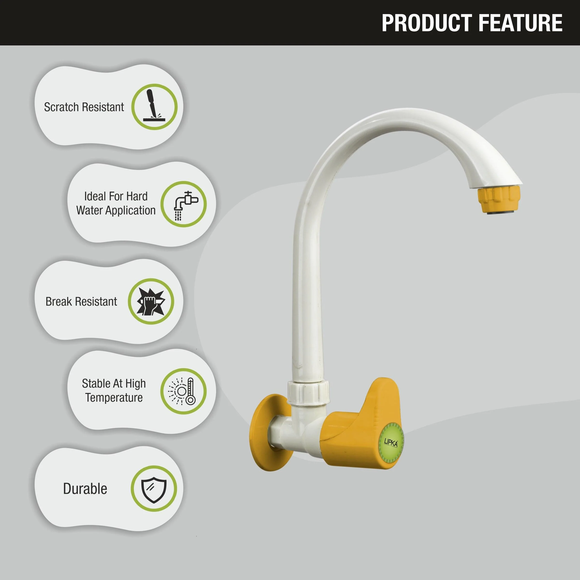 Sunflow Sink Tap with Swivel Spout PTMT Faucet- LIPKA - Image 4