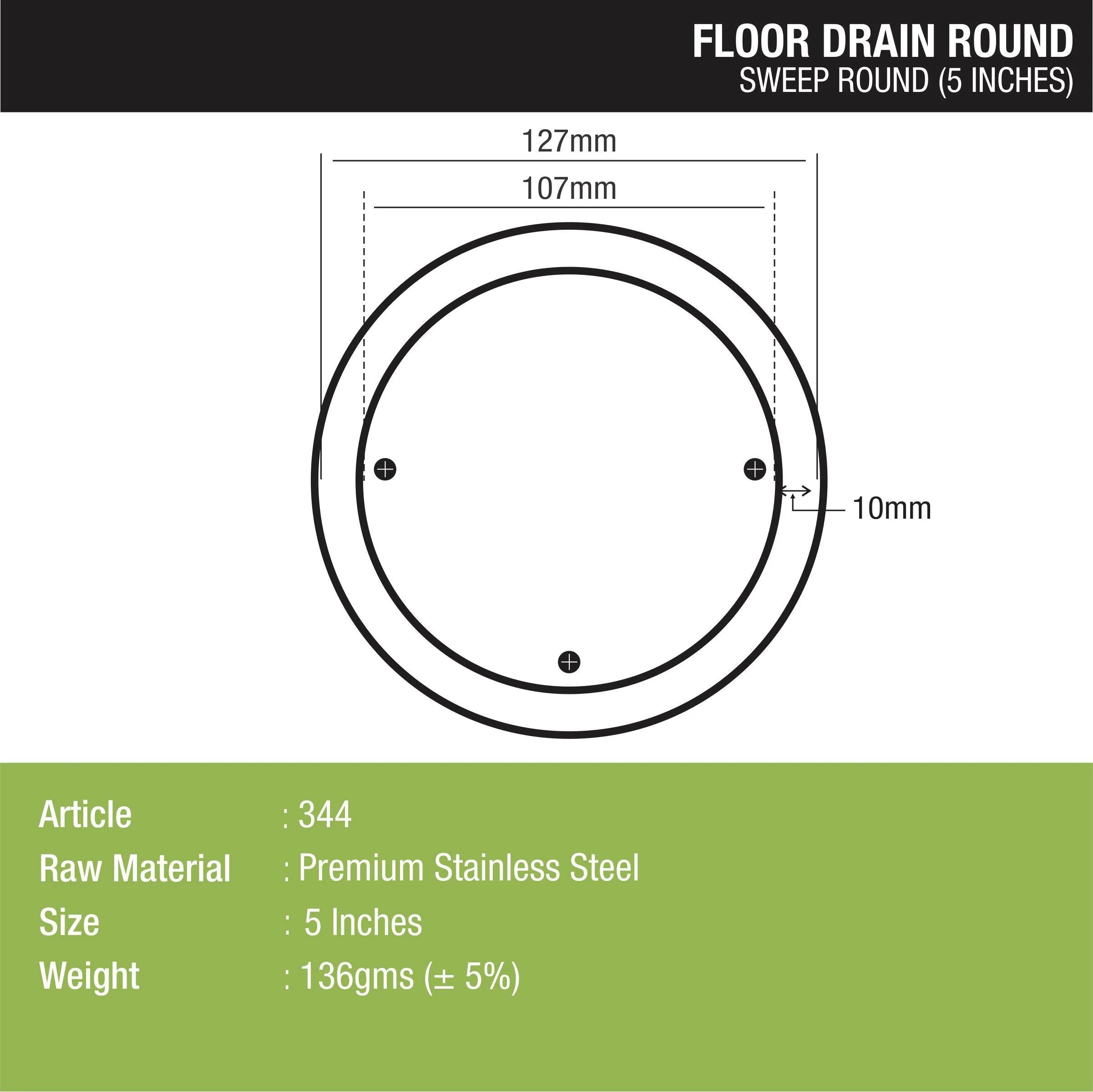 Sweep Out Round Floor Drain (5 inches) - LIPKA - Image 2