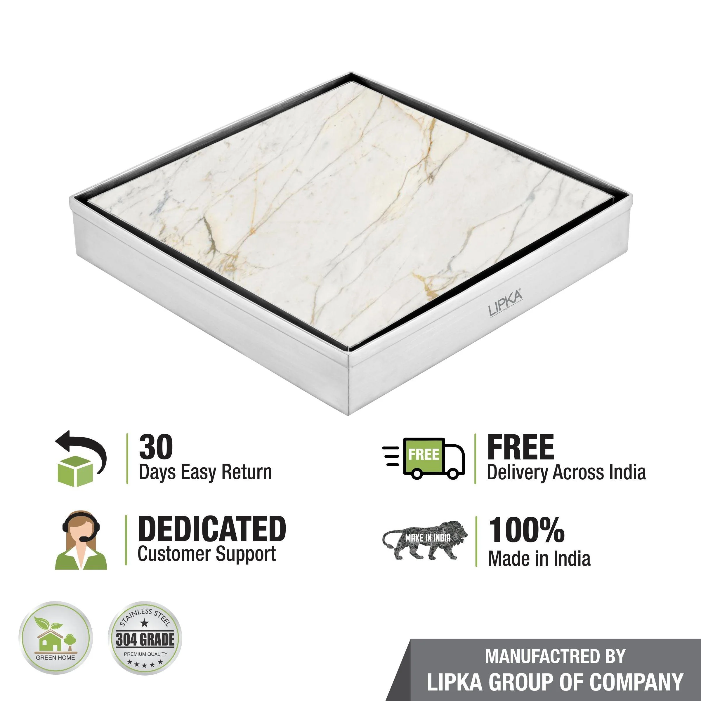 Tile Insert Floor Drain (8 x 8 Inches) - LIPKA - Image 6