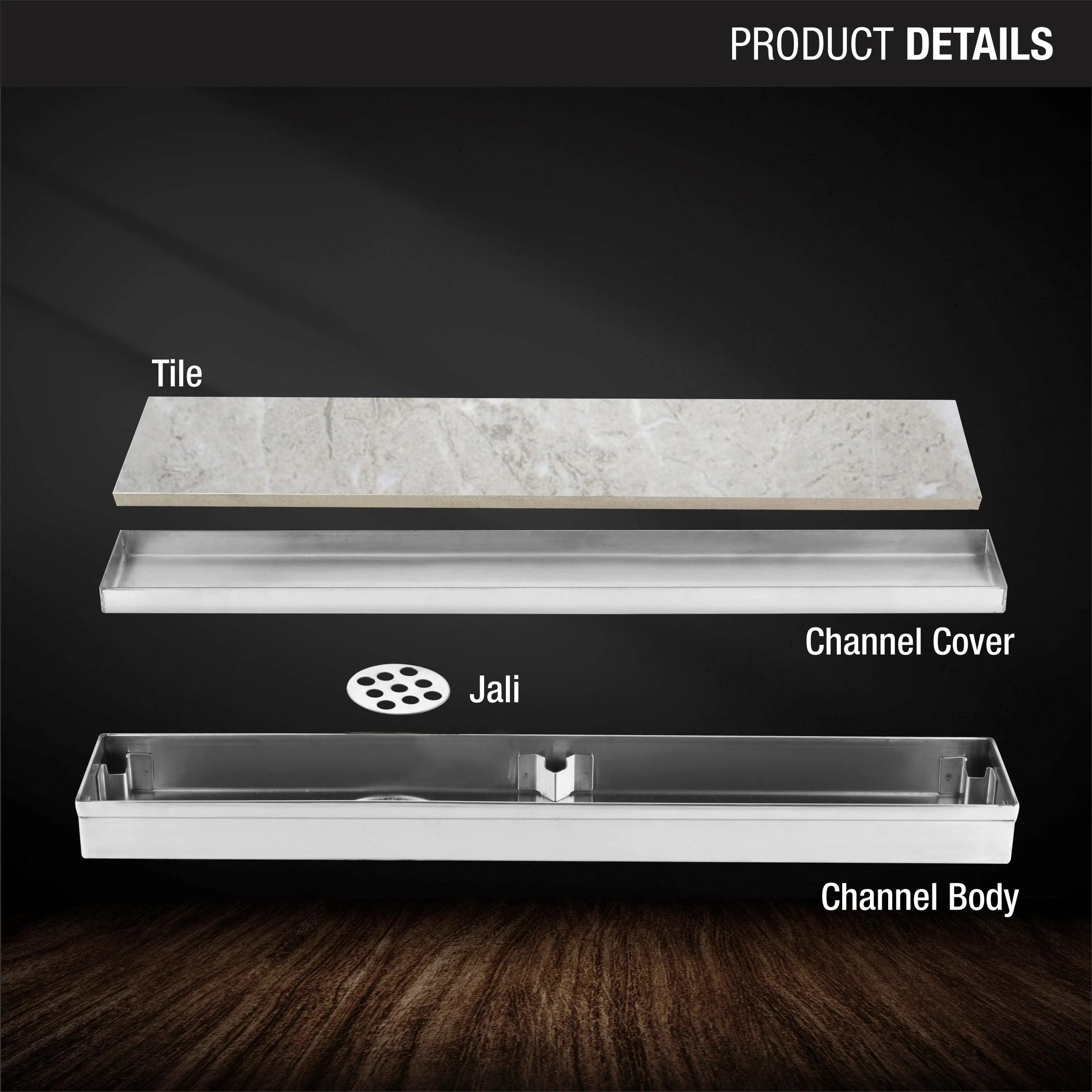 Tile Insert Shower Drain Channel (12 x 2 Inches) - LIPKA - Image 3