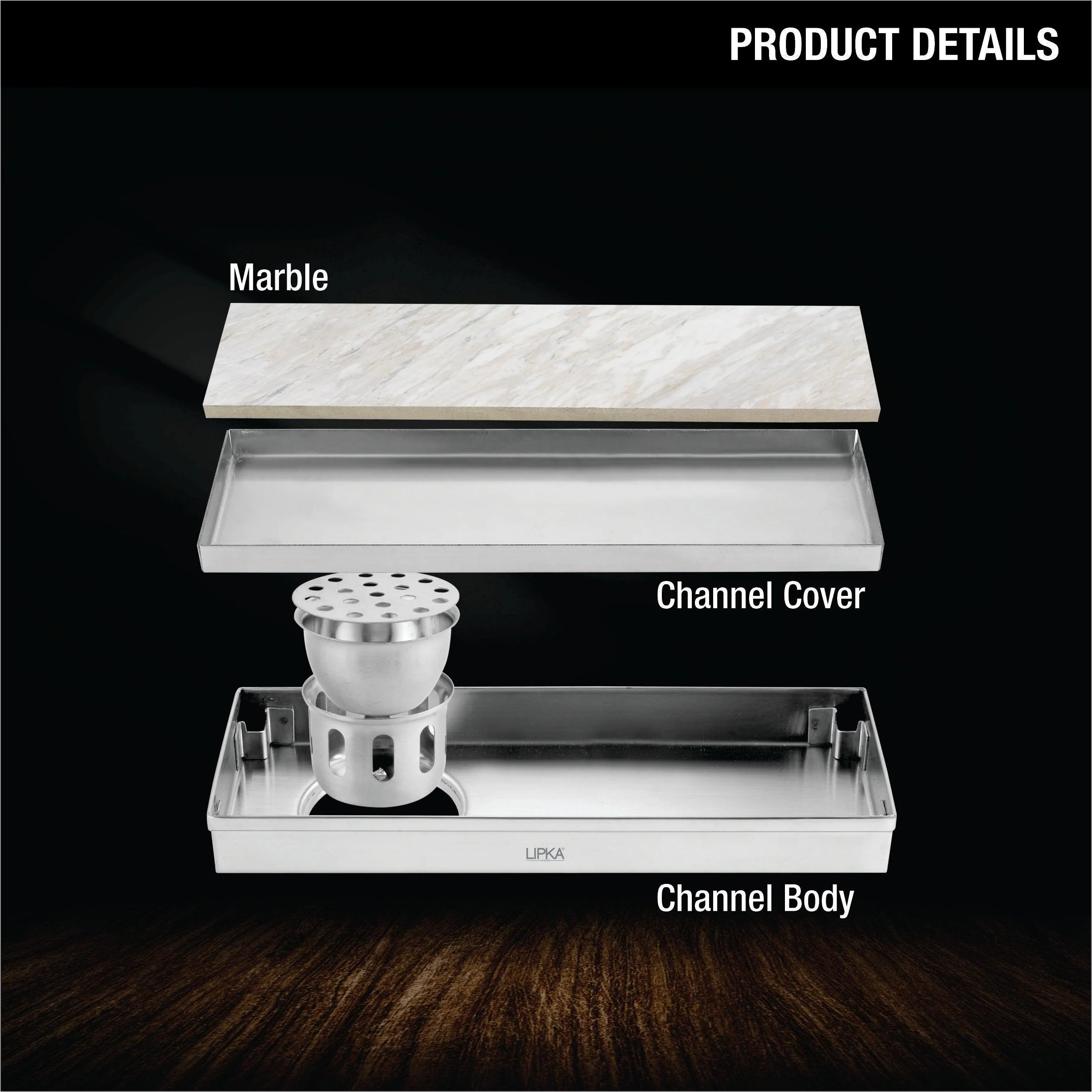 Tile Insert Shower Drain Channel (24 x 3 Inches) - LIPKA - Image 3