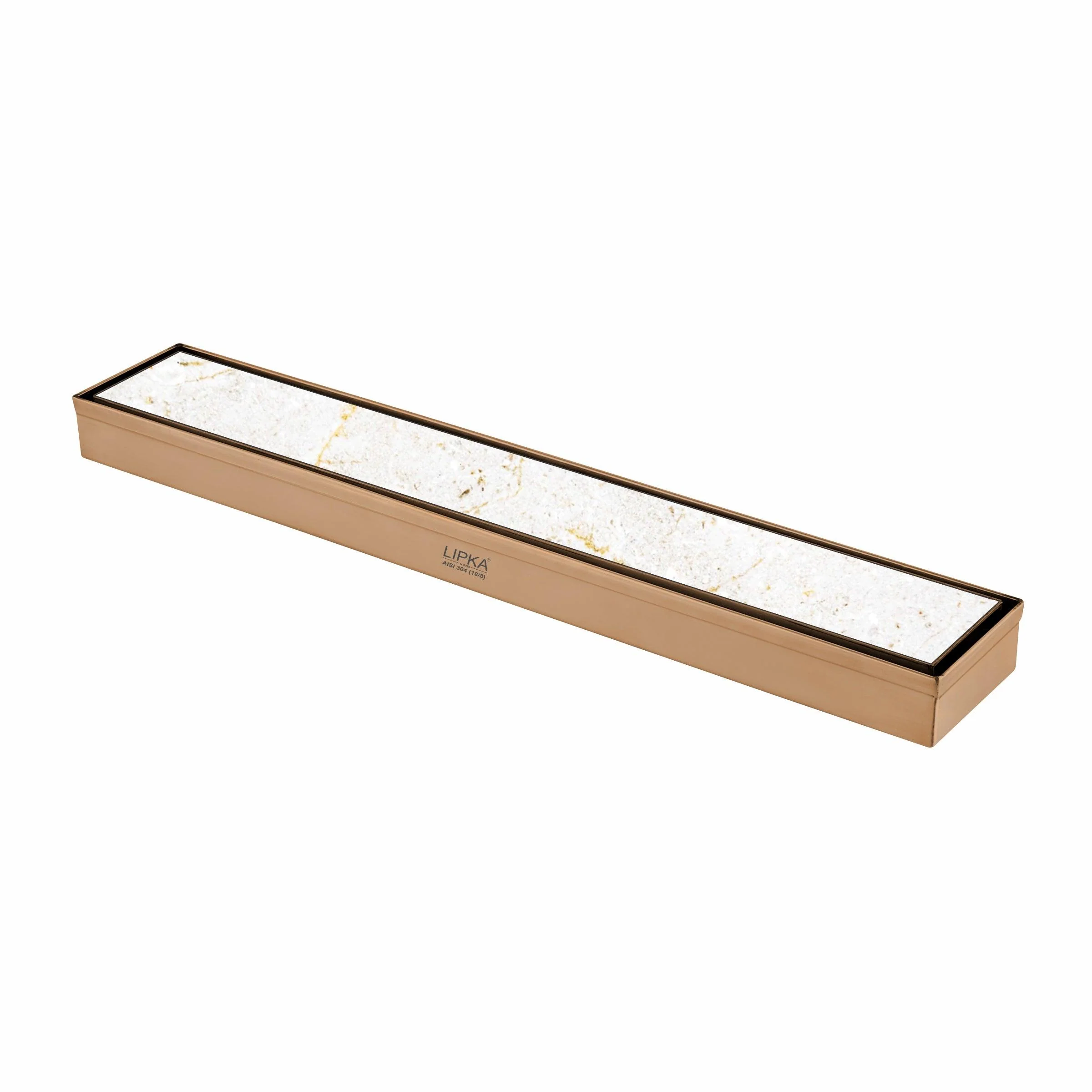 Tile Insert Shower Drain Channel - Antique Copper (24 x 2 Inches) - LIPKA