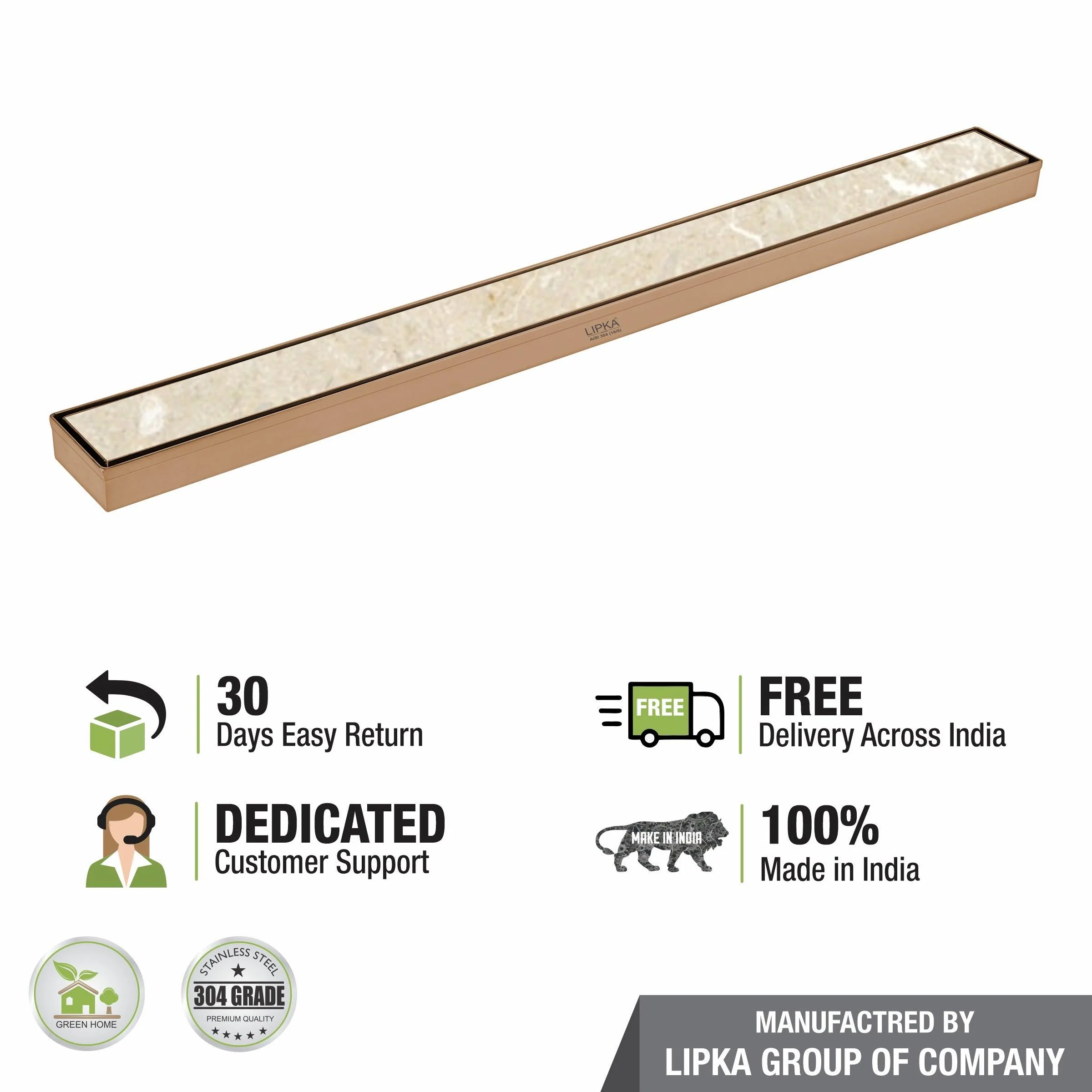 Tile Insert Shower Drain Channel - Antique Copper (36 x 2 Inches) - LIPKA - Image 6