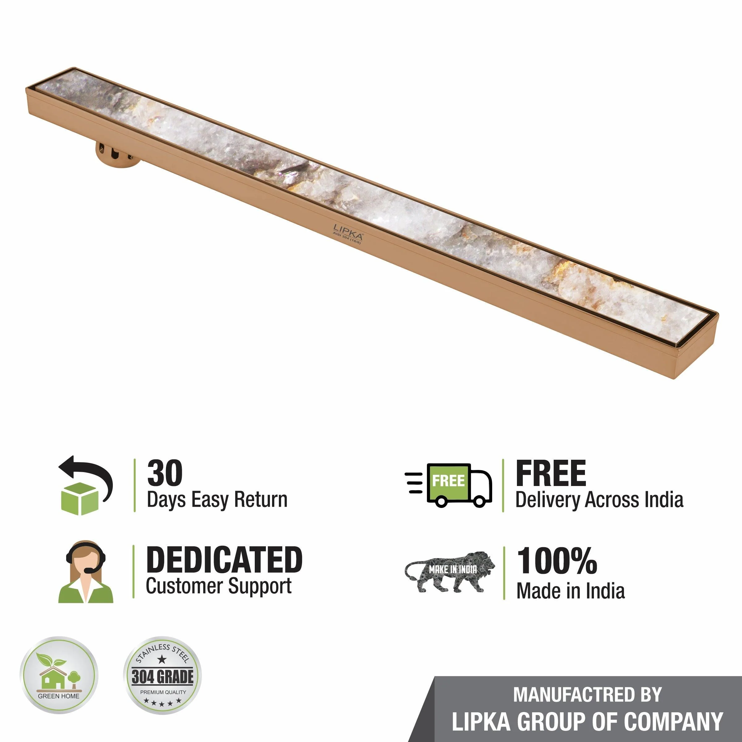 Tile Insert Shower Drain Channel - Antique Copper (40 x 3 Inches) - LIPKA - Image 6