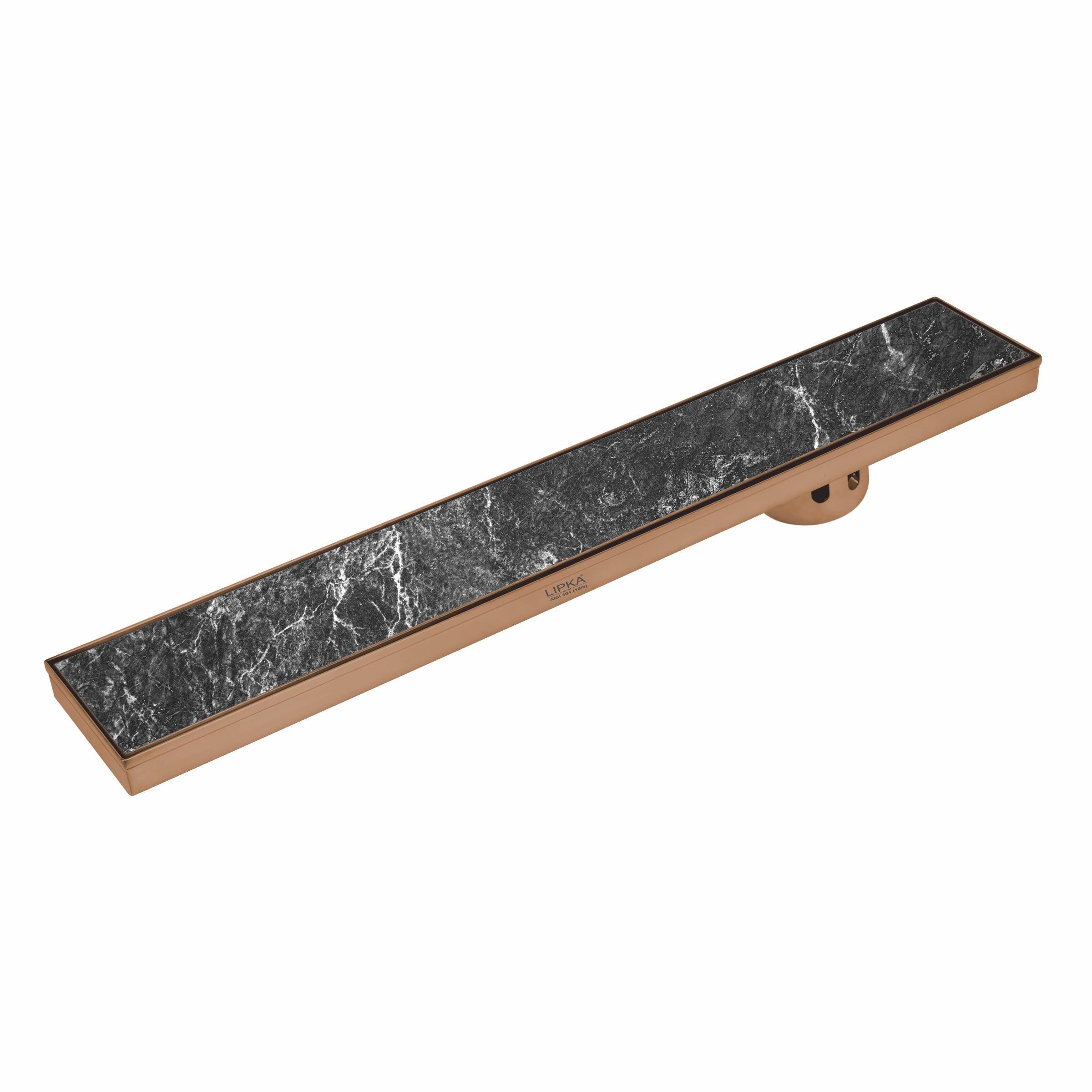 Tile Insert Shower Drain Channel - Antique Copper (40 x 4 Inches) - LIPKA