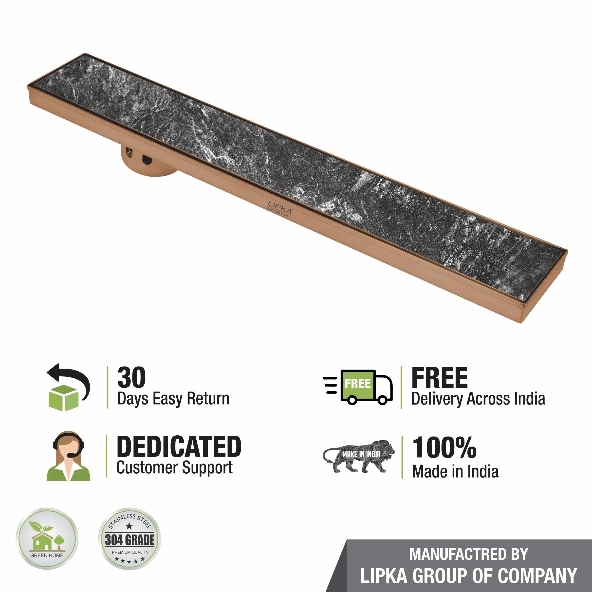 Tile Insert Shower Drain Channel - Antique Copper (40 x 4 Inches) - LIPKA - Image 6