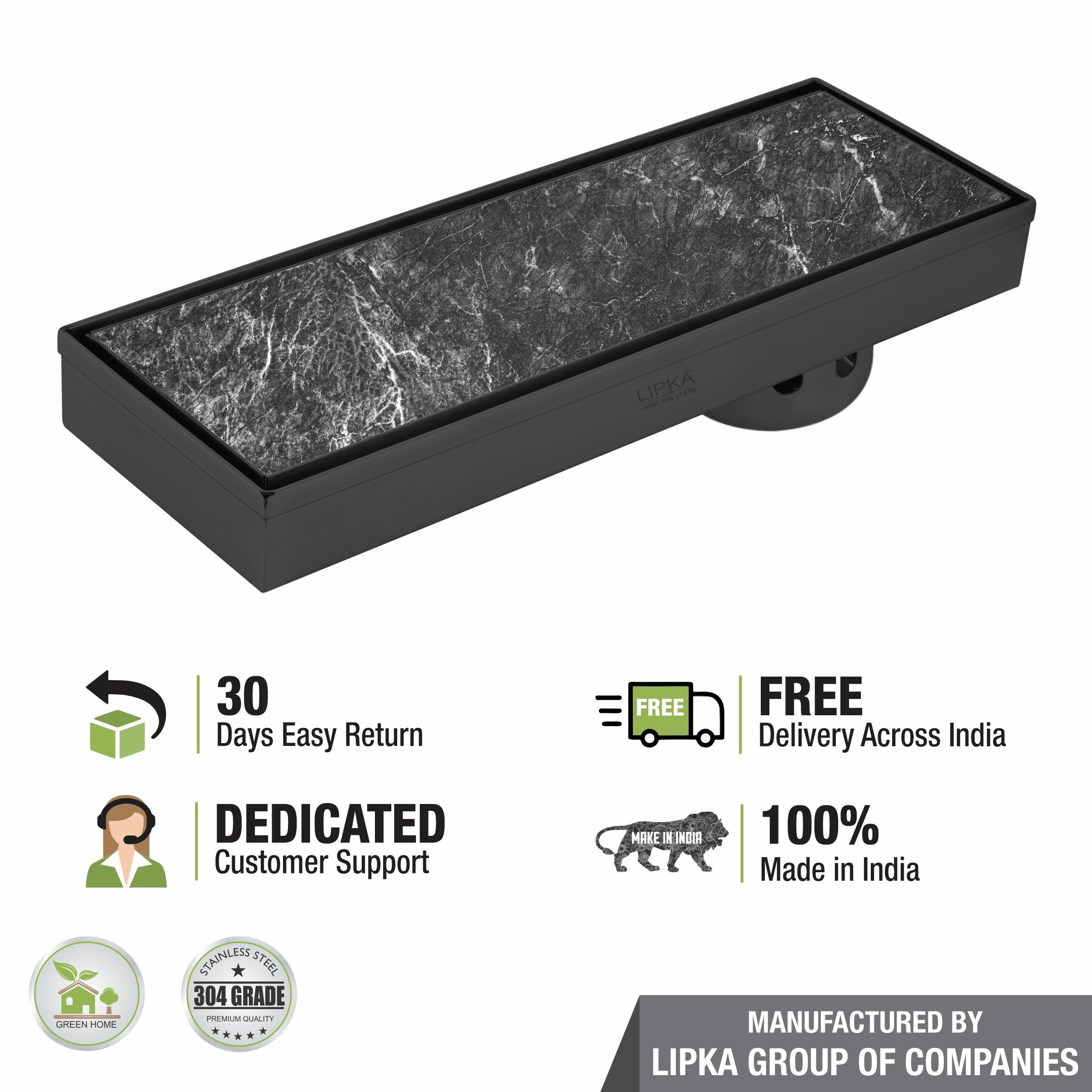 Tile Insert Shower Drain Channel - Black (12 x 4 Inches) - LIPKA - Image 5