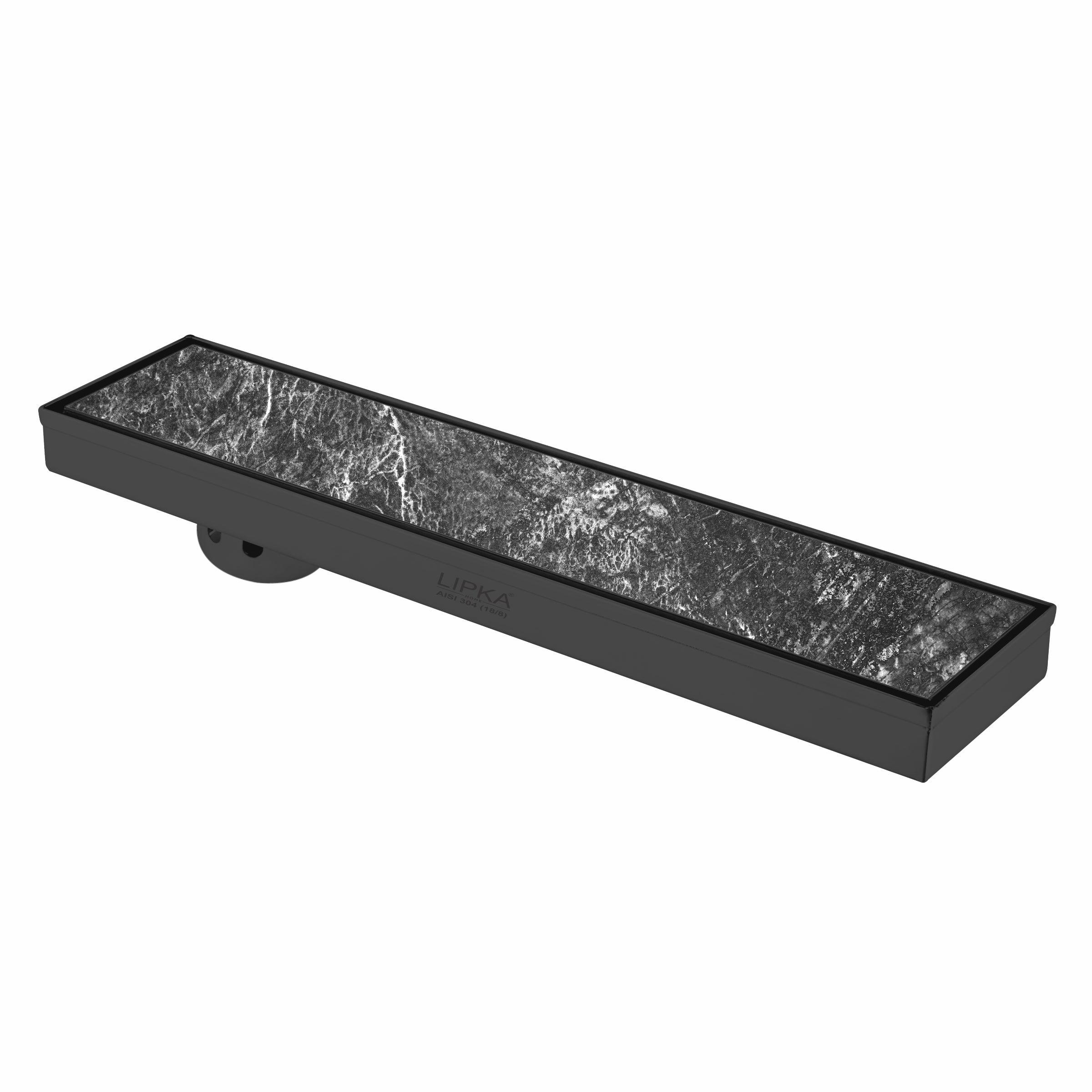 Tile Insert Shower Drain Channel - Black (24 x 4 Inches) - LIPKA