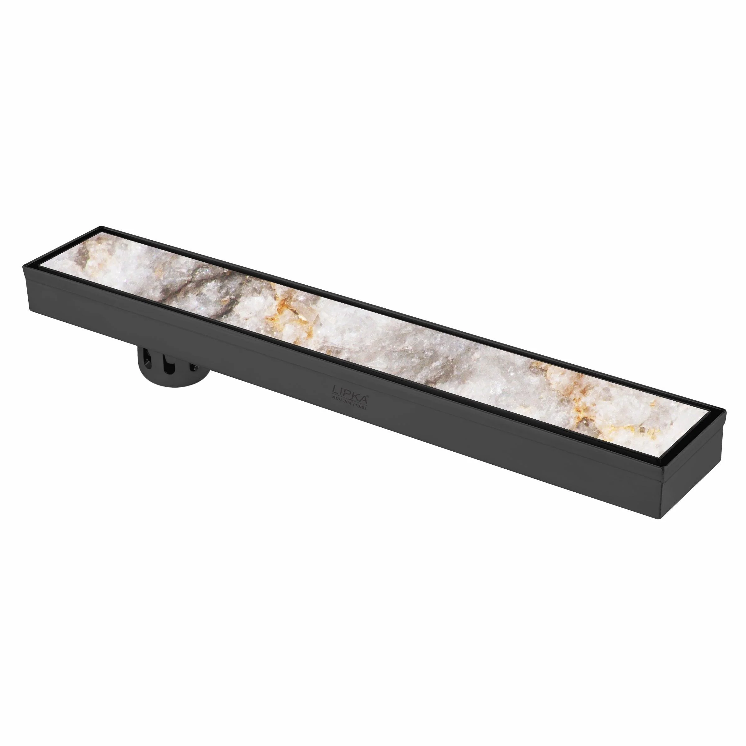 Tile Insert Shower Drain Channel - Black (32 x 3 Inches) - LIPKA