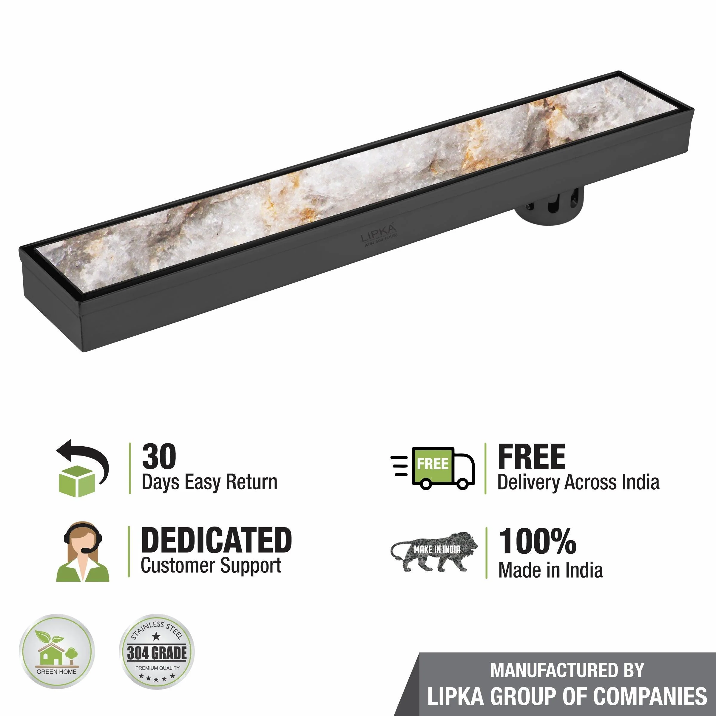 Tile Insert Shower Drain Channel - Black (32 x 3 Inches) - LIPKA - Image 5