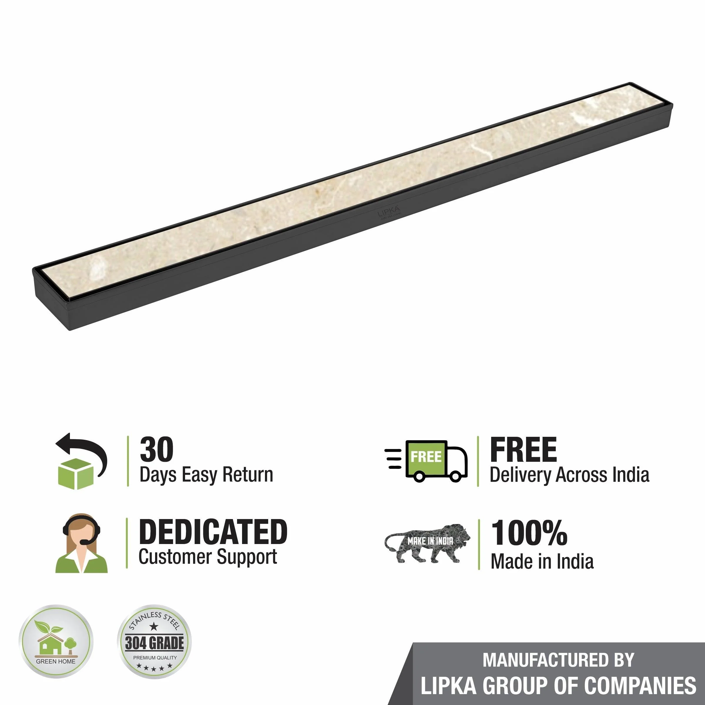 Tile Insert Shower Drain Channel - Black (36 x 2 Inches) - LIPKA - Image 5