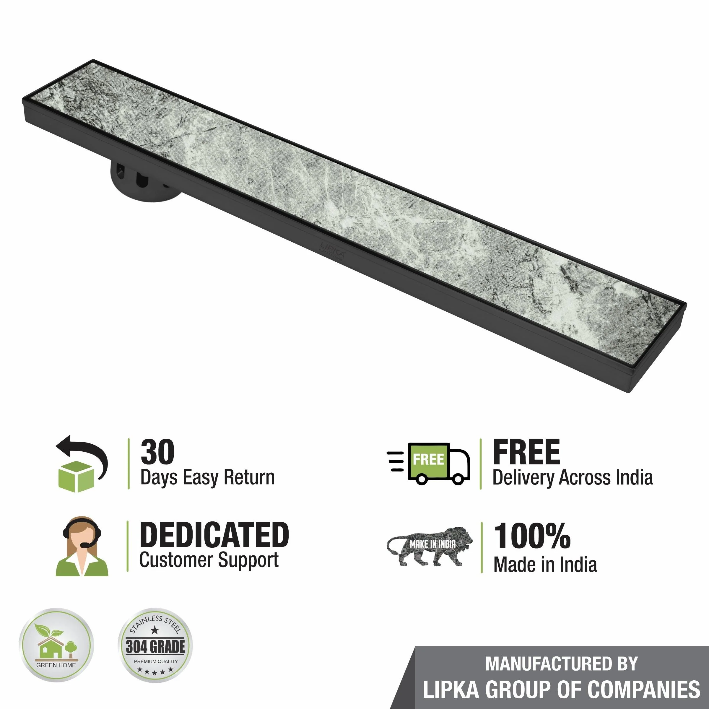 Tile Insert Shower Drain Channel - Black (36 x 5 Inches) - LIPKA - Image 5