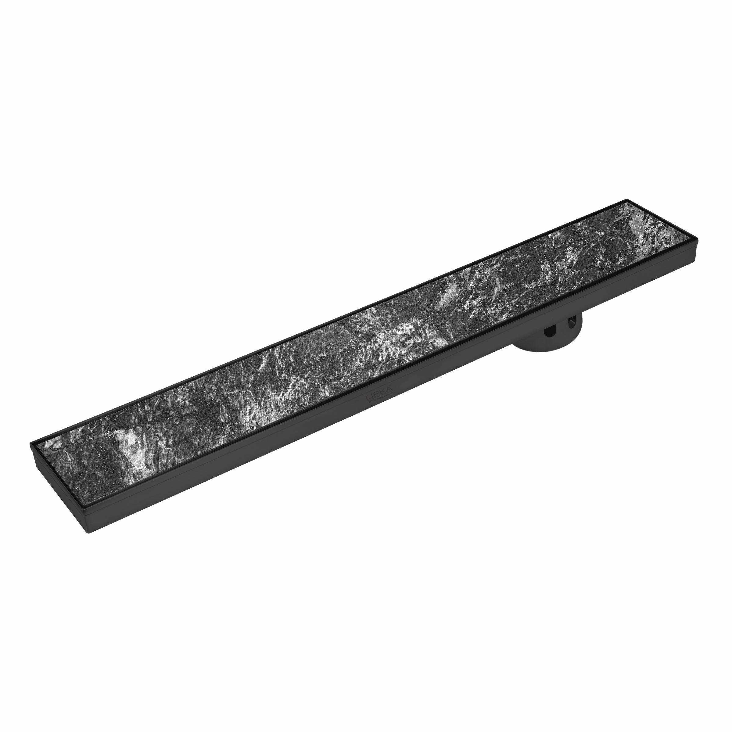 Tile Insert Shower Drain Channel - Black (40 x 4 Inches) - LIPKA