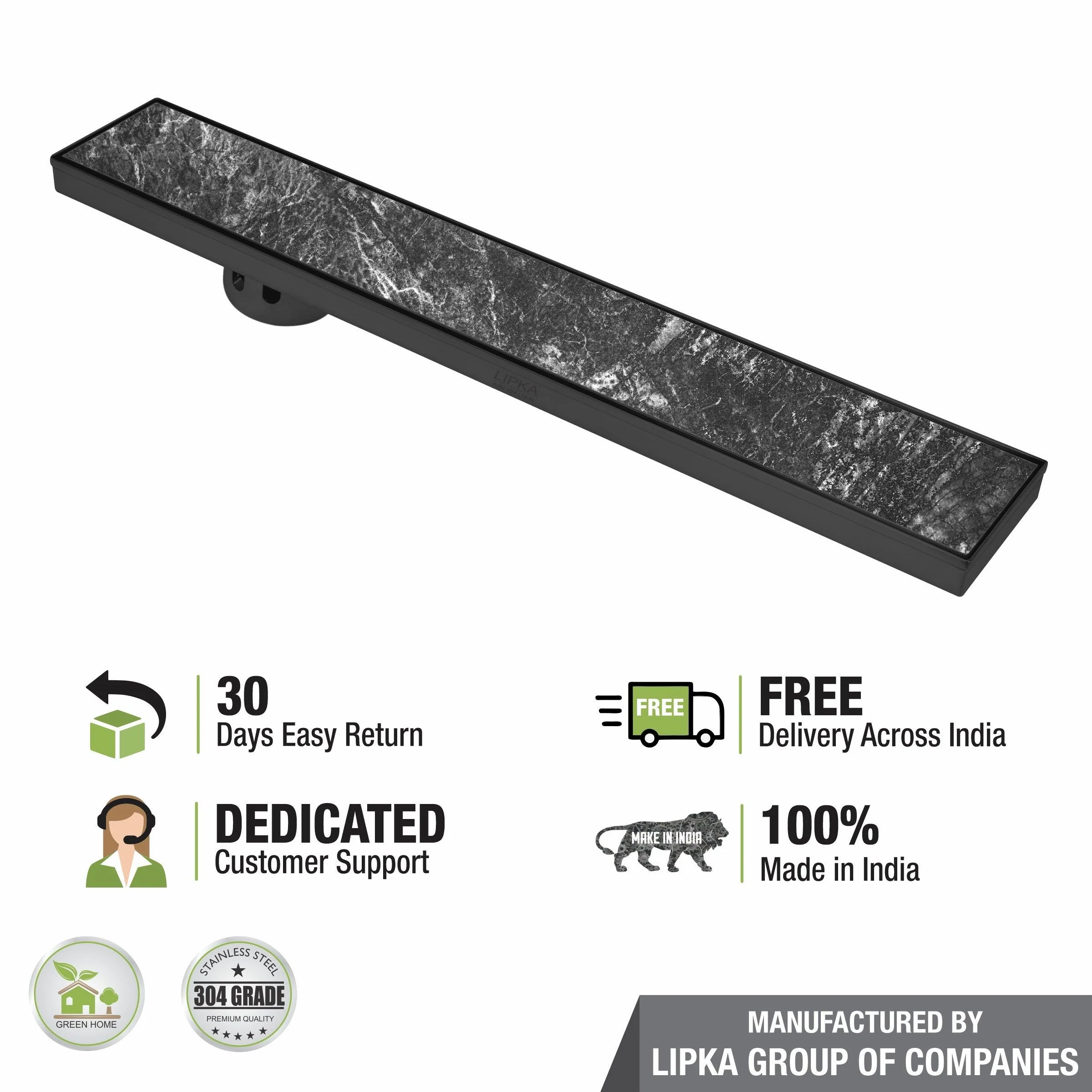 Tile Insert Shower Drain Channel - Black (40 x 4 Inches) - LIPKA - Image 5