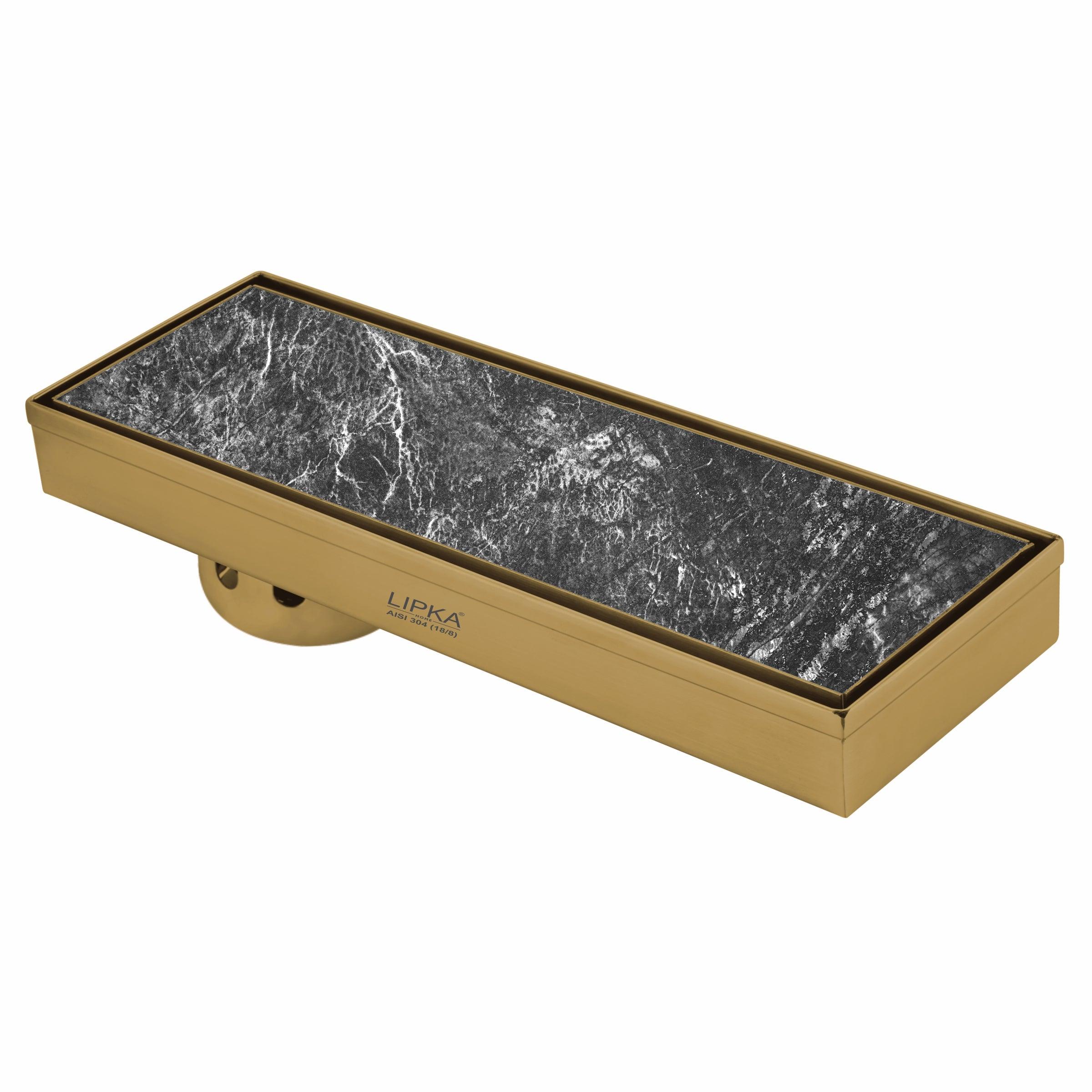 Tile Insert Shower Drain Channel - Yellow Gold (12 x 4 Inches) - LIPKA