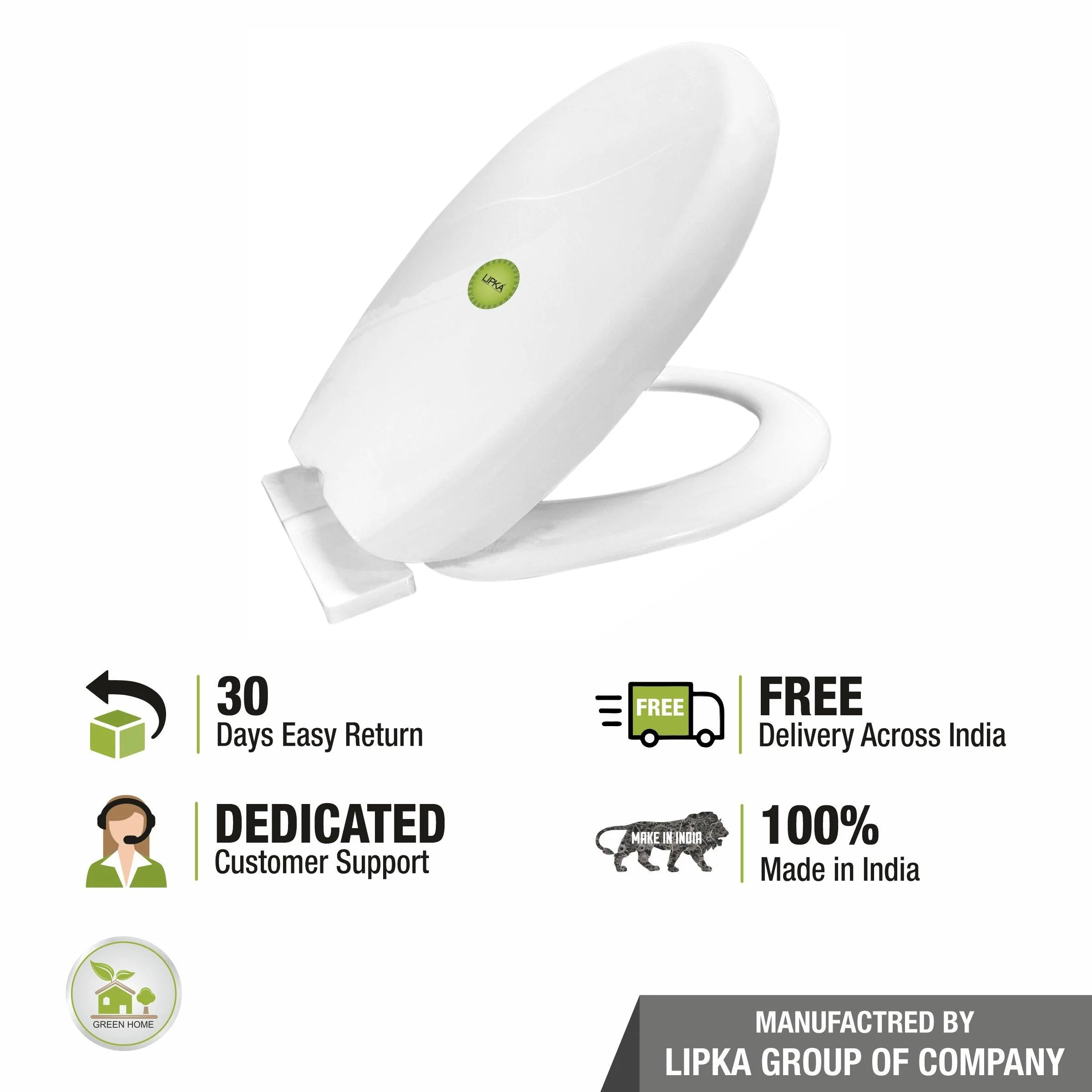 Oval Toilet Seat Cover PVC (White) |Commode not included| - LIPKA - Image 7