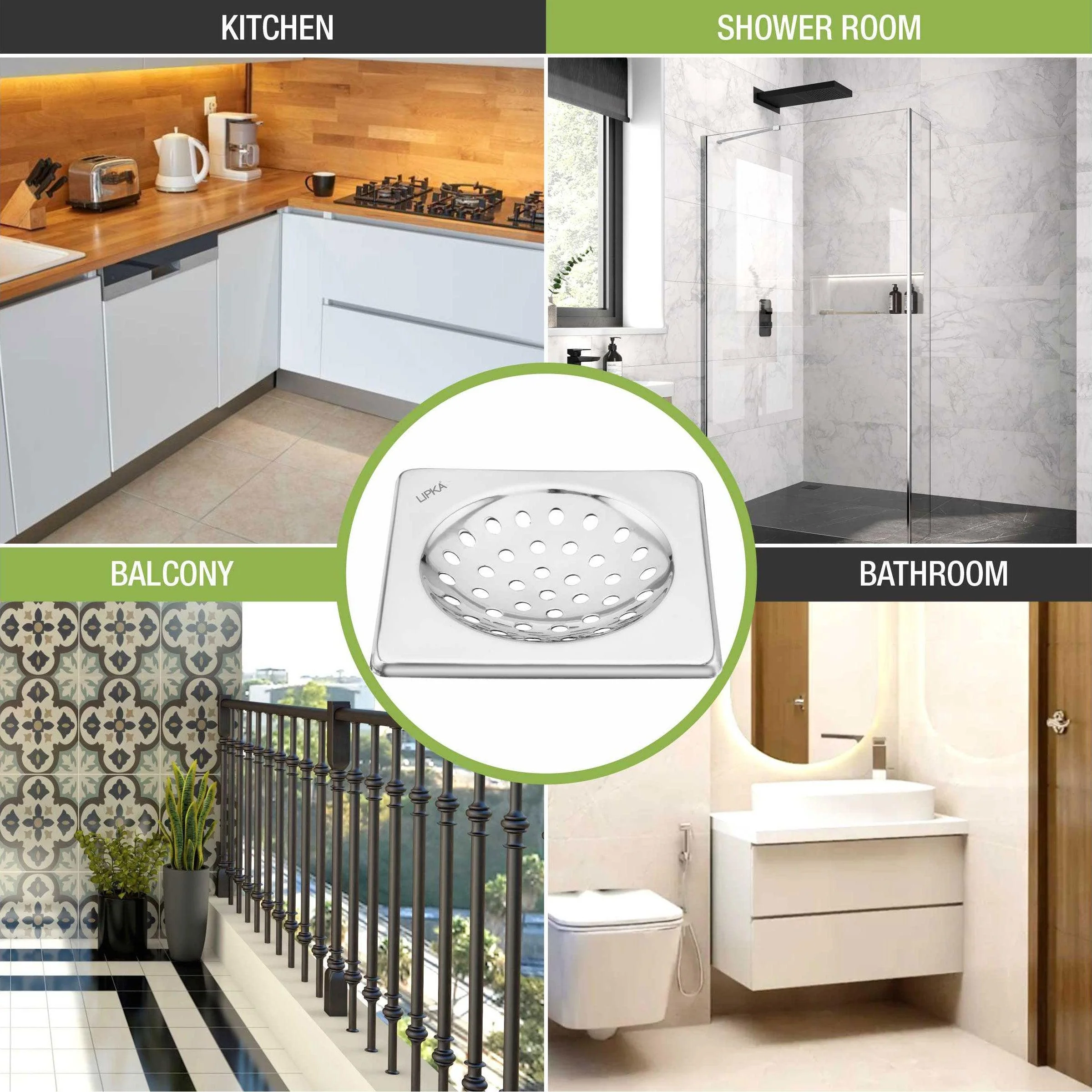 UNO Square Floor Drain (5 x 5 Inches) - LIPKA - Image 6