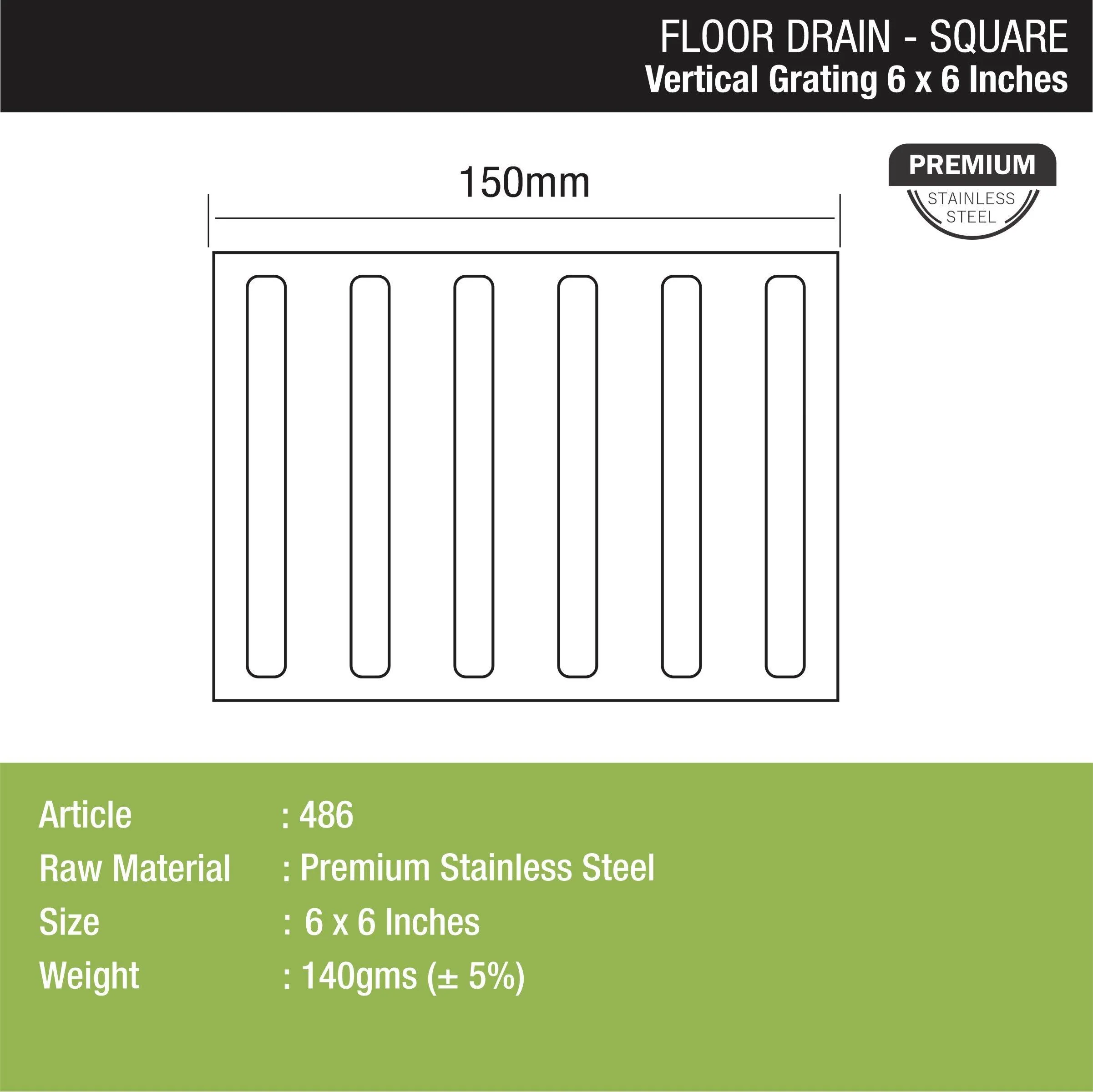 Vertical Grating Top (6 x 6 Inches) - LIPKA - Image 3