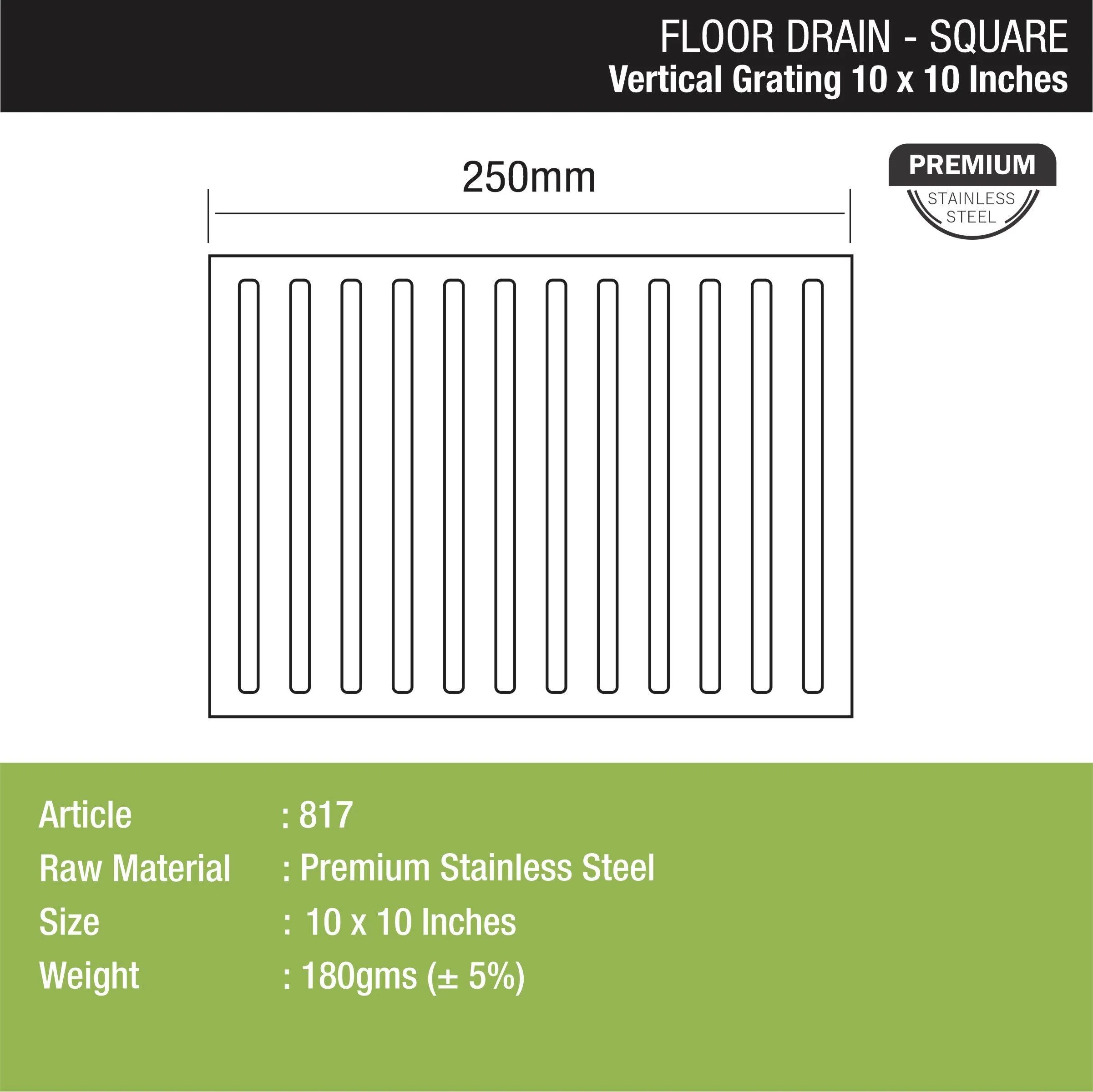 Vertical Grating Top (10 x 10 inches) - LIPKA - Image 2