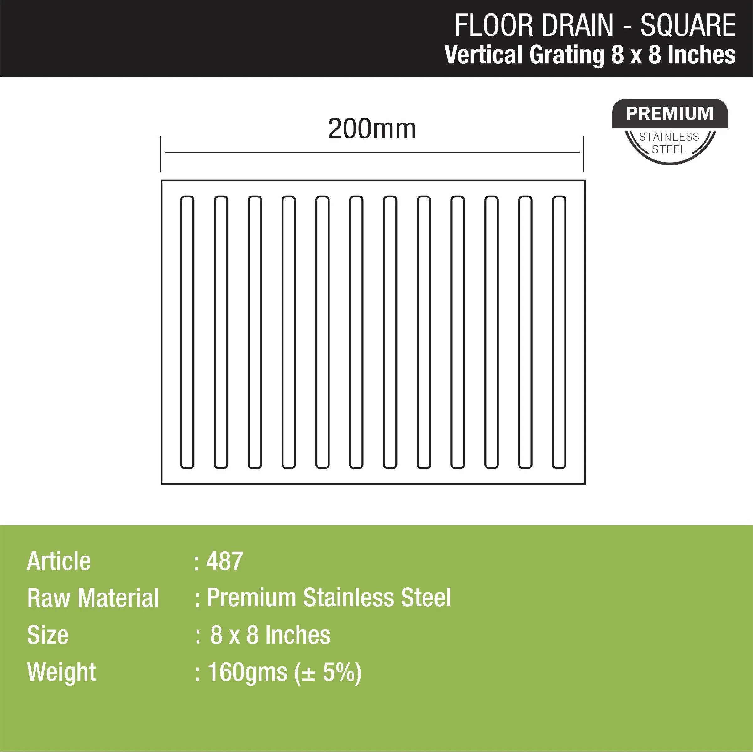 Vertical Grating Top (8 x 8 inches) - LIPKA - Image 3