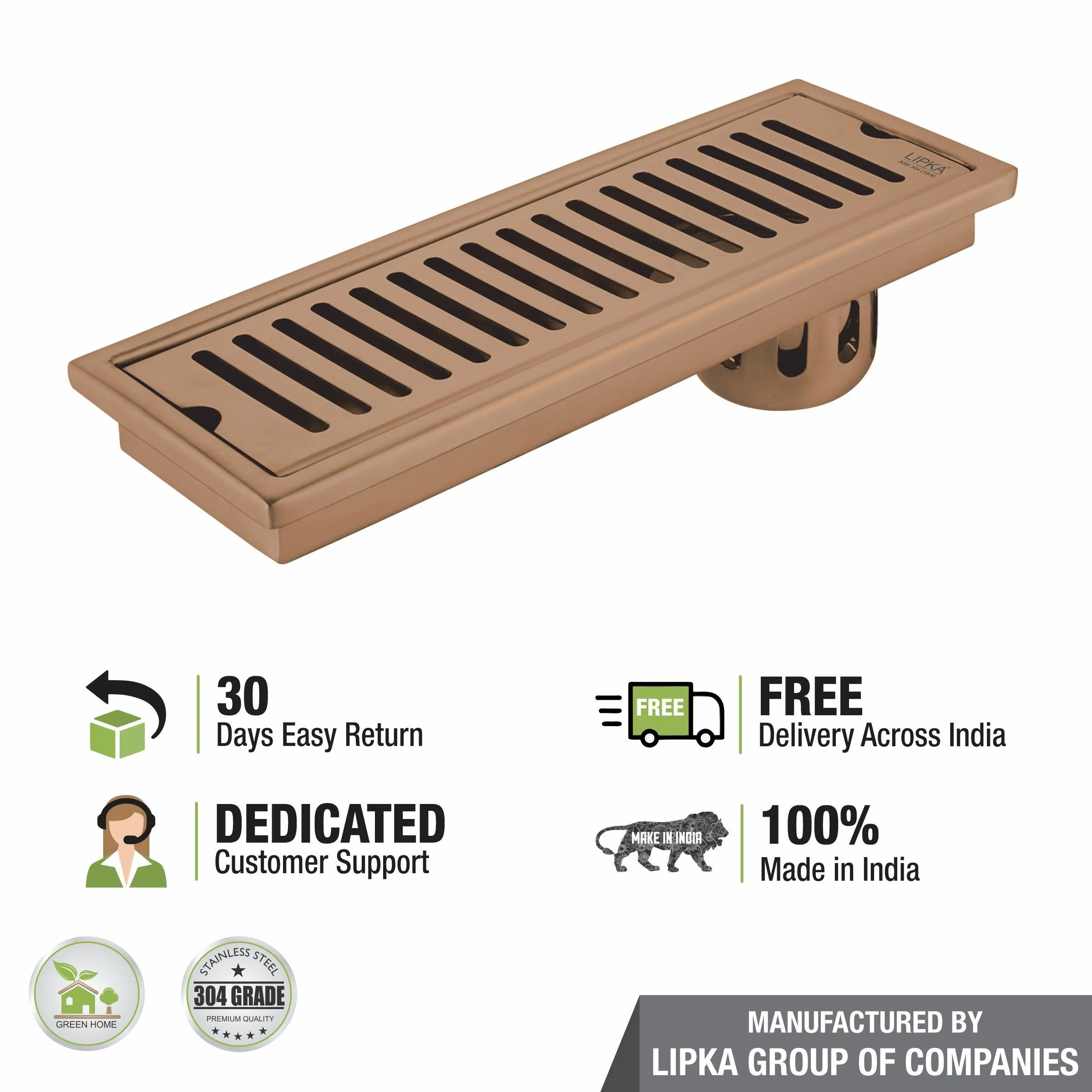 Vertical Shower Drain Channel - Antique Copper (18 x 5 Inches) - LIPKA - Image 6