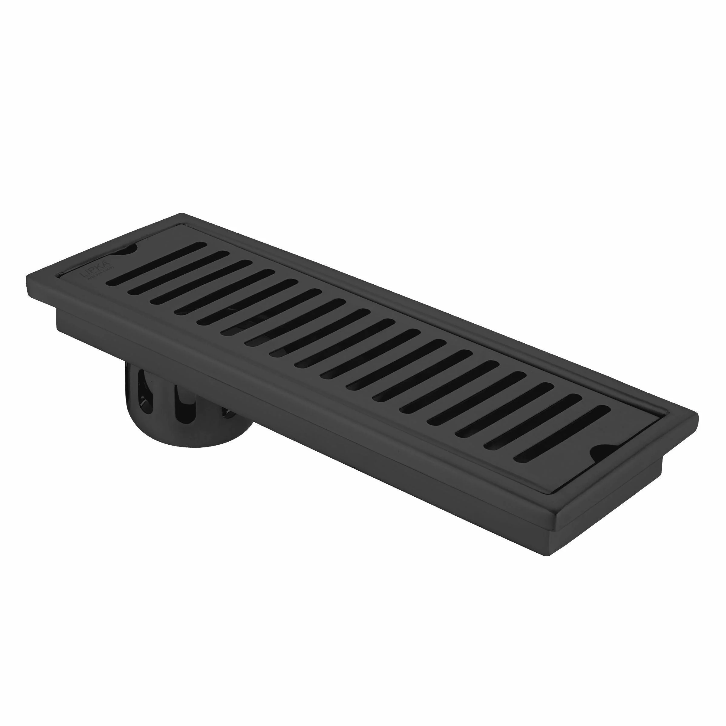 Vertical Shower Drain Channel - Black (12 x 4 Inches) - LIPKA