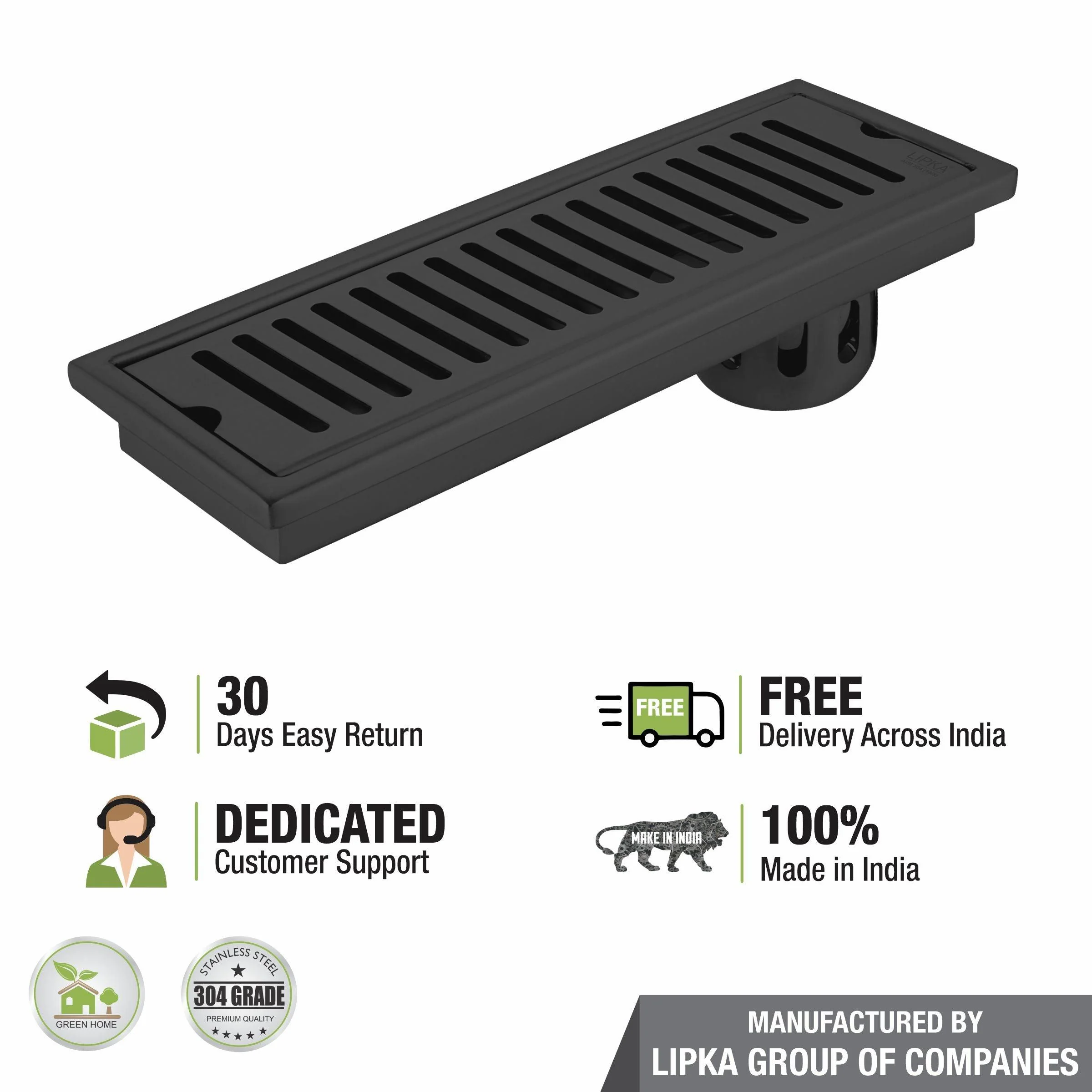 Vertical Shower Drain Channel - Black (12 x 4 Inches) - LIPKA - Image 5