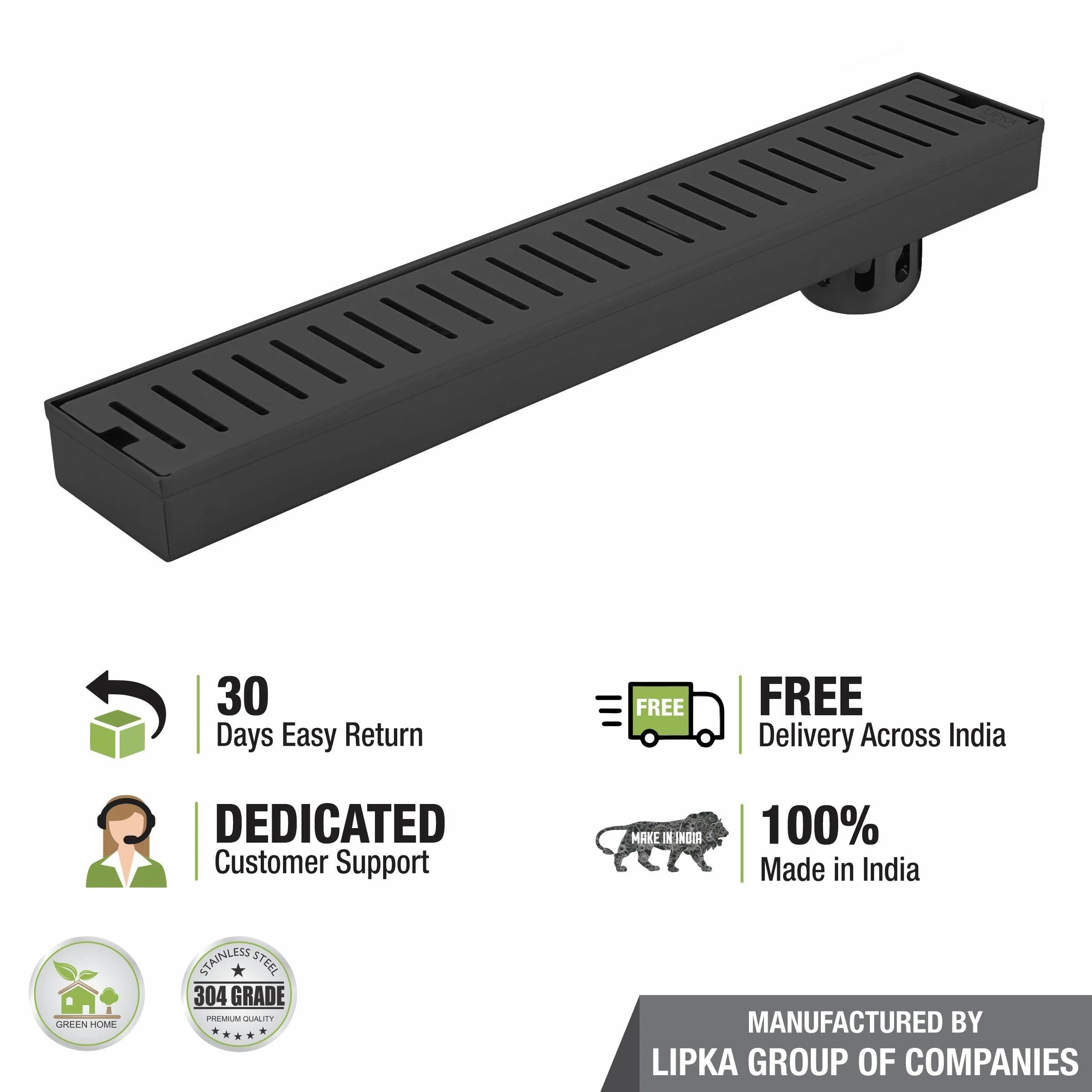 Vertical Shower Drain Channel - Black (40 x 3 Inches) - LIPKA - Image 5