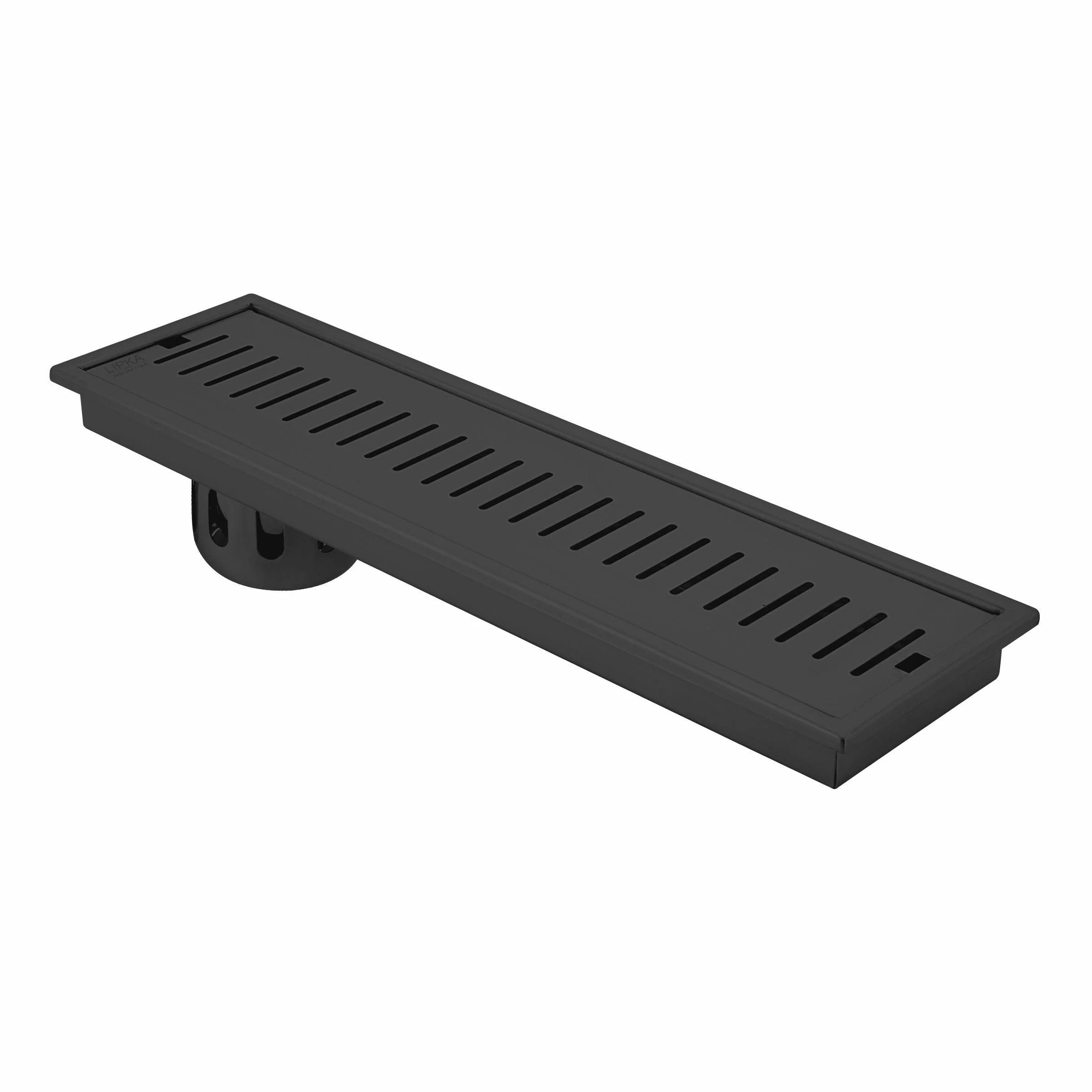 Vertical Shower Drain Channel - Black (40 x 4 Inches) - LIPKA