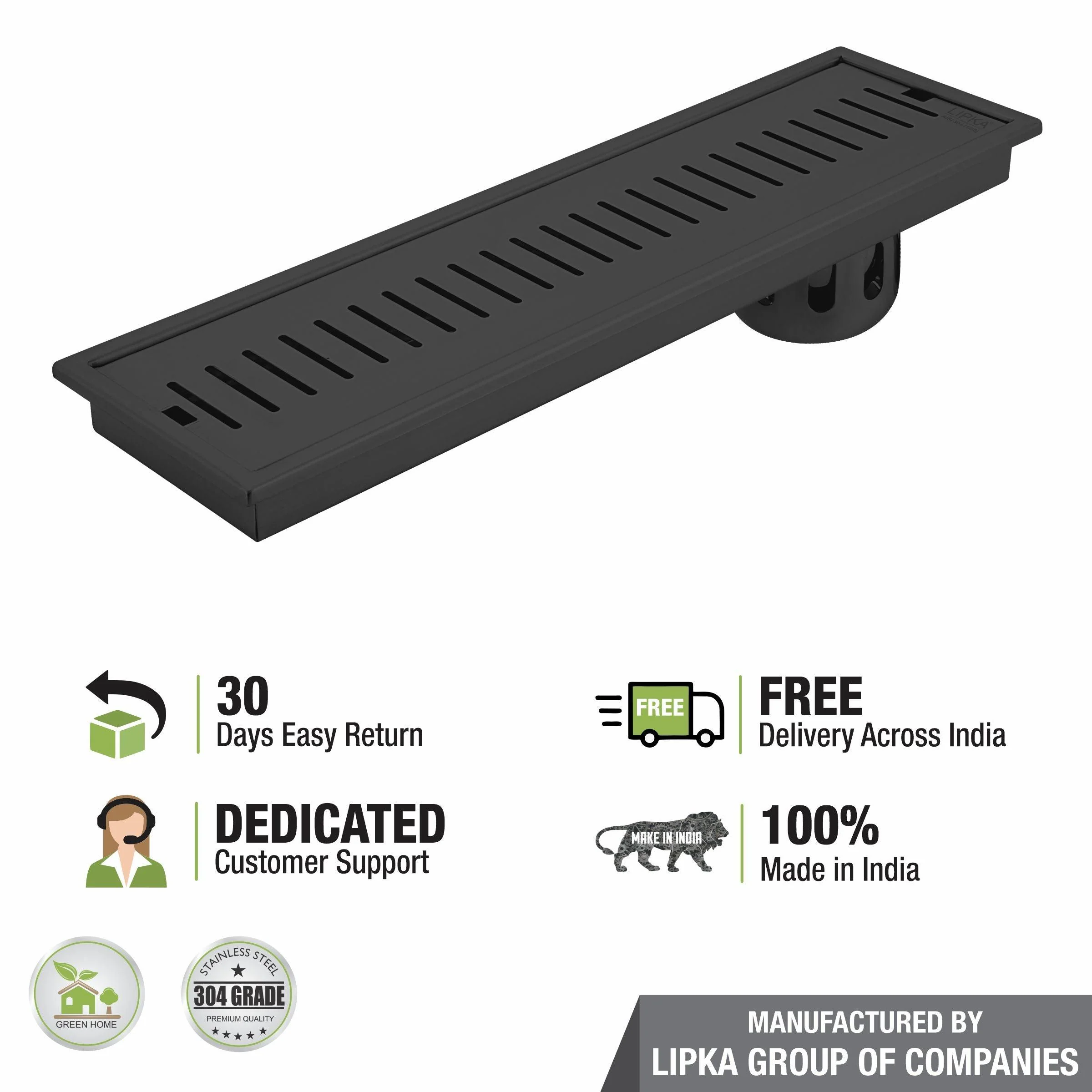 Vertical Shower Drain Channel - Black (40 x 4 Inches) - LIPKA - Image 5