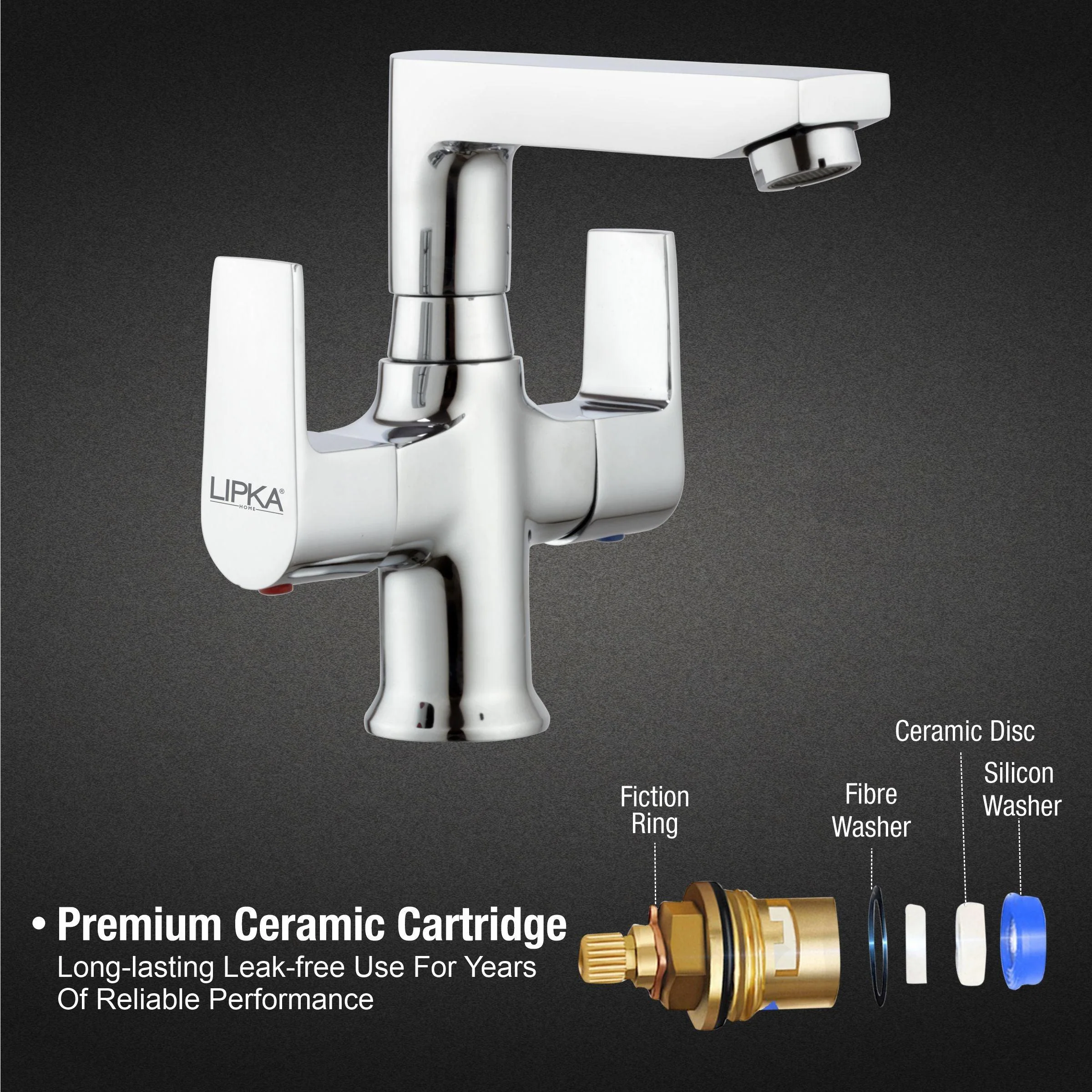 Victory Centre Hole Basin Mixer with Swivel Spout Faucet - LIPKA - Image 3
