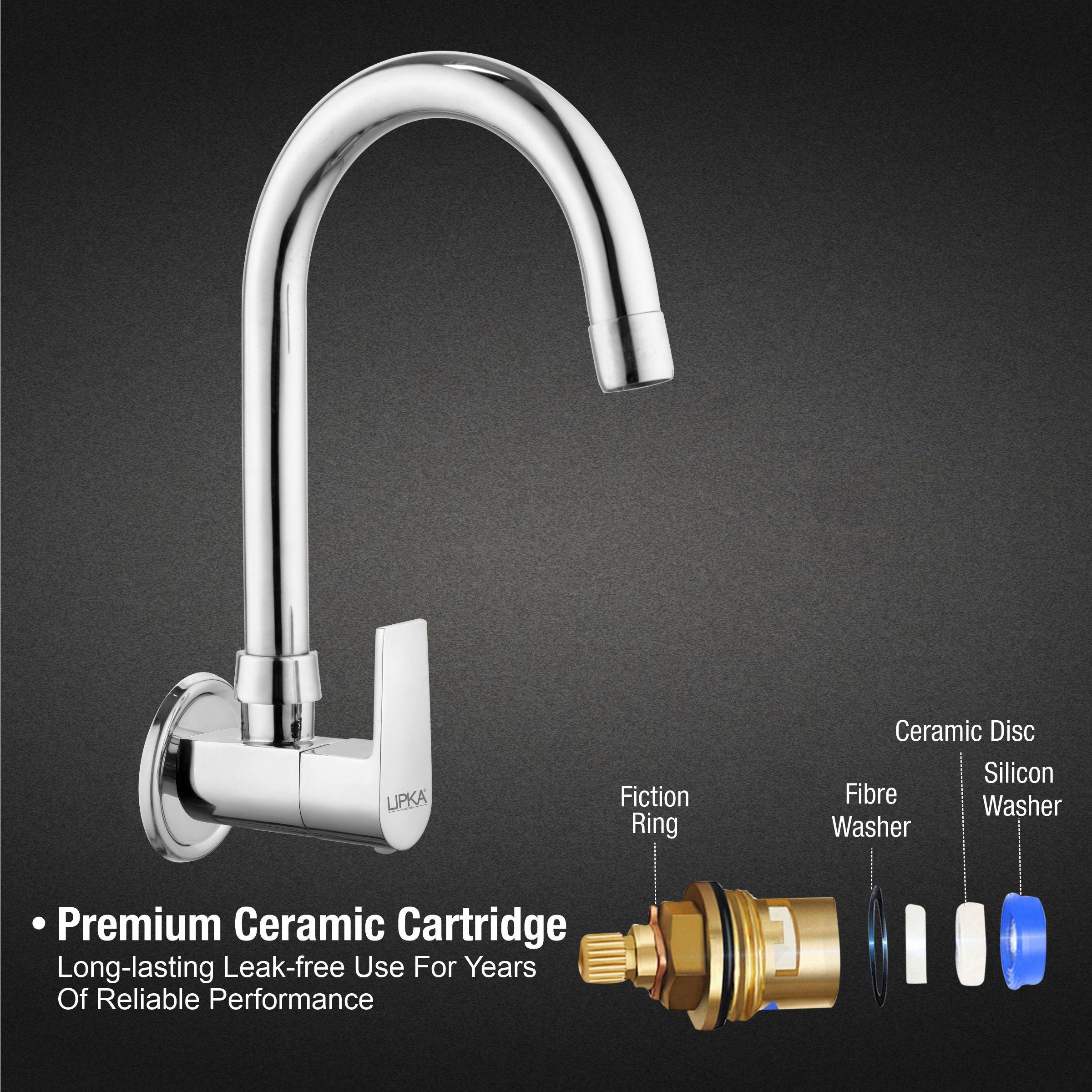 Victory Sink Tap with Medium (15 Inches) Round Swivel Spout Brass Faucet - LIPKA - Image 3