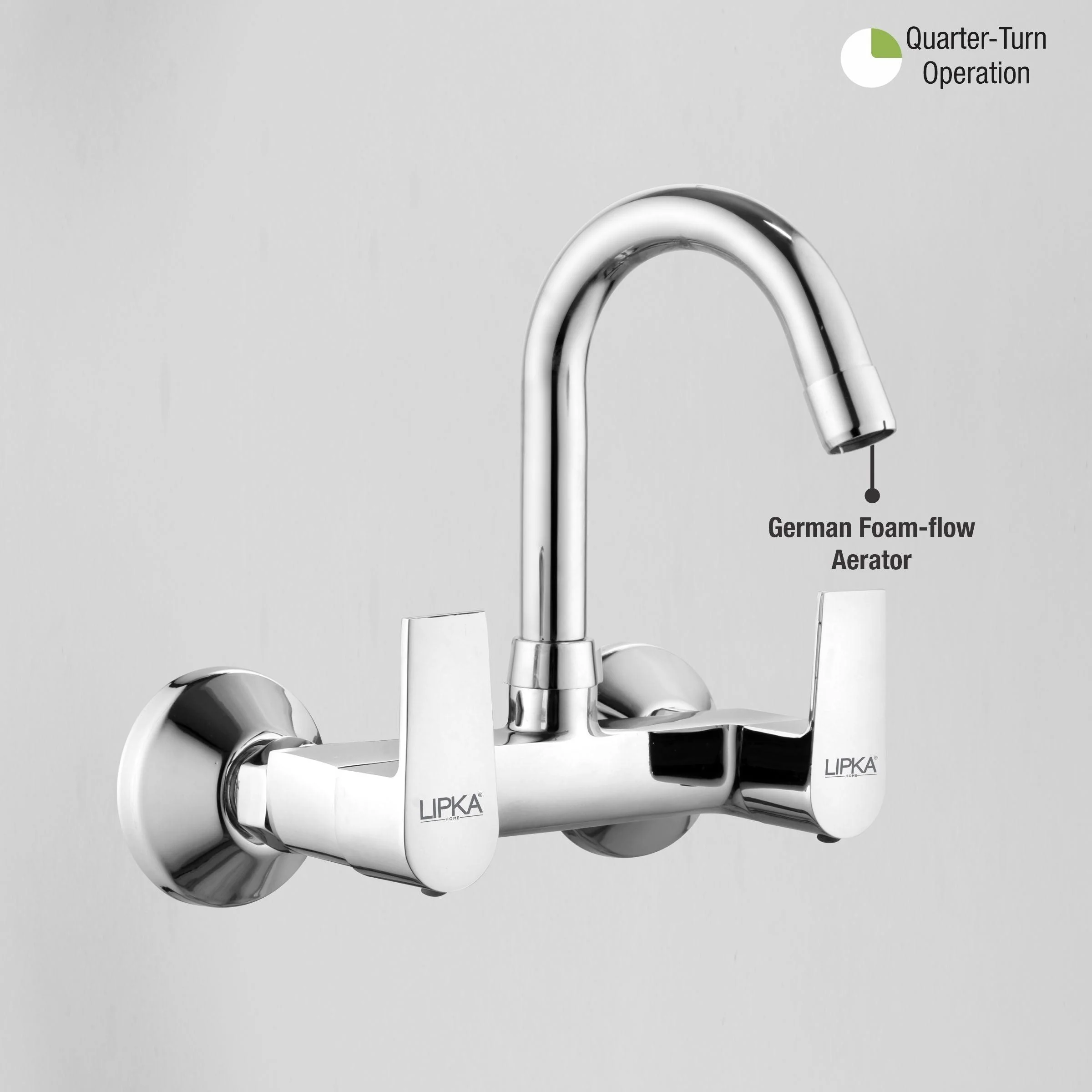 Victory Sink Mixer Brass Faucet with Round Swivel Spout (12 Inches) - LIPKA - Image 5