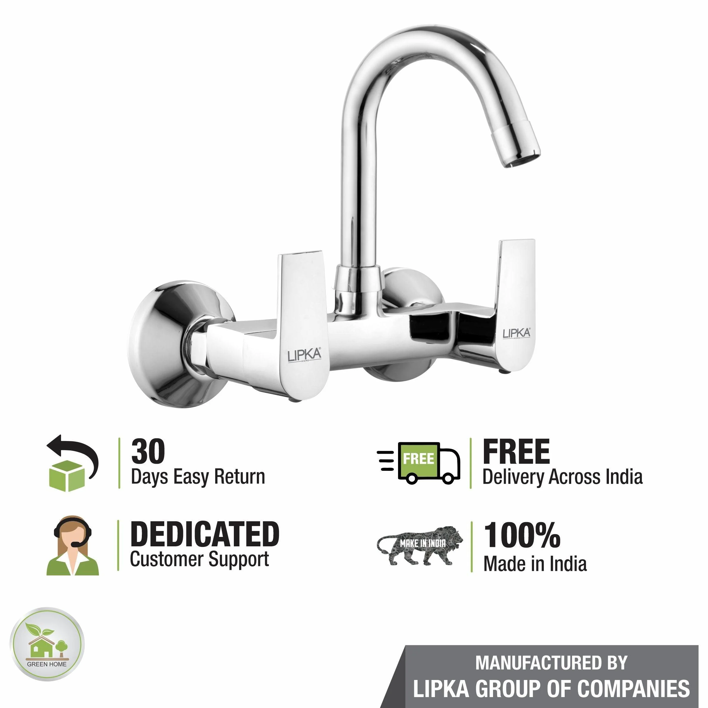 Victory Sink Mixer Brass Faucet with Round Swivel Spout (12 Inches) - LIPKA - Image 6