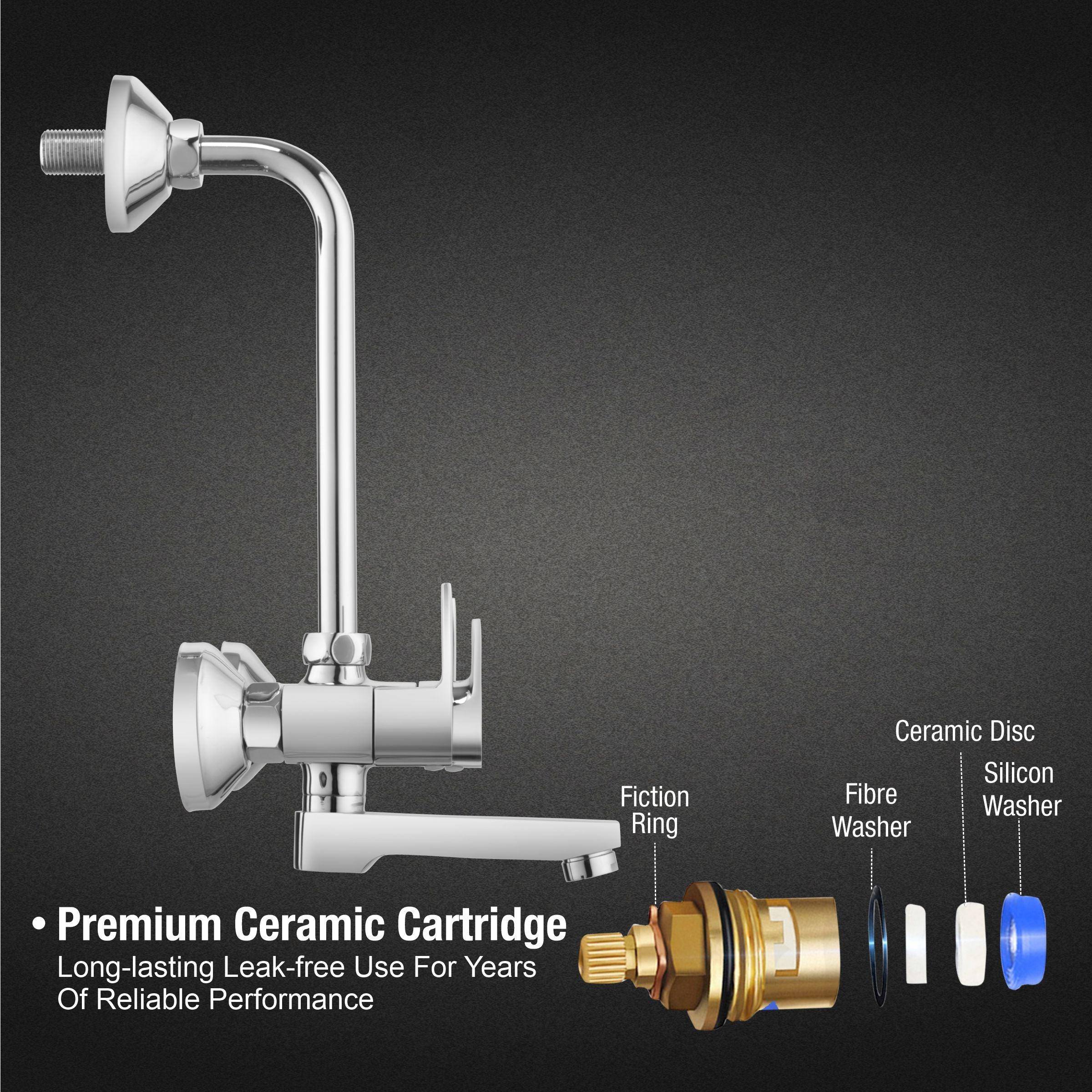 Victory 3 in 1 Wall Mixer Brass Faucet with L Bend - LIPKA - Image 3